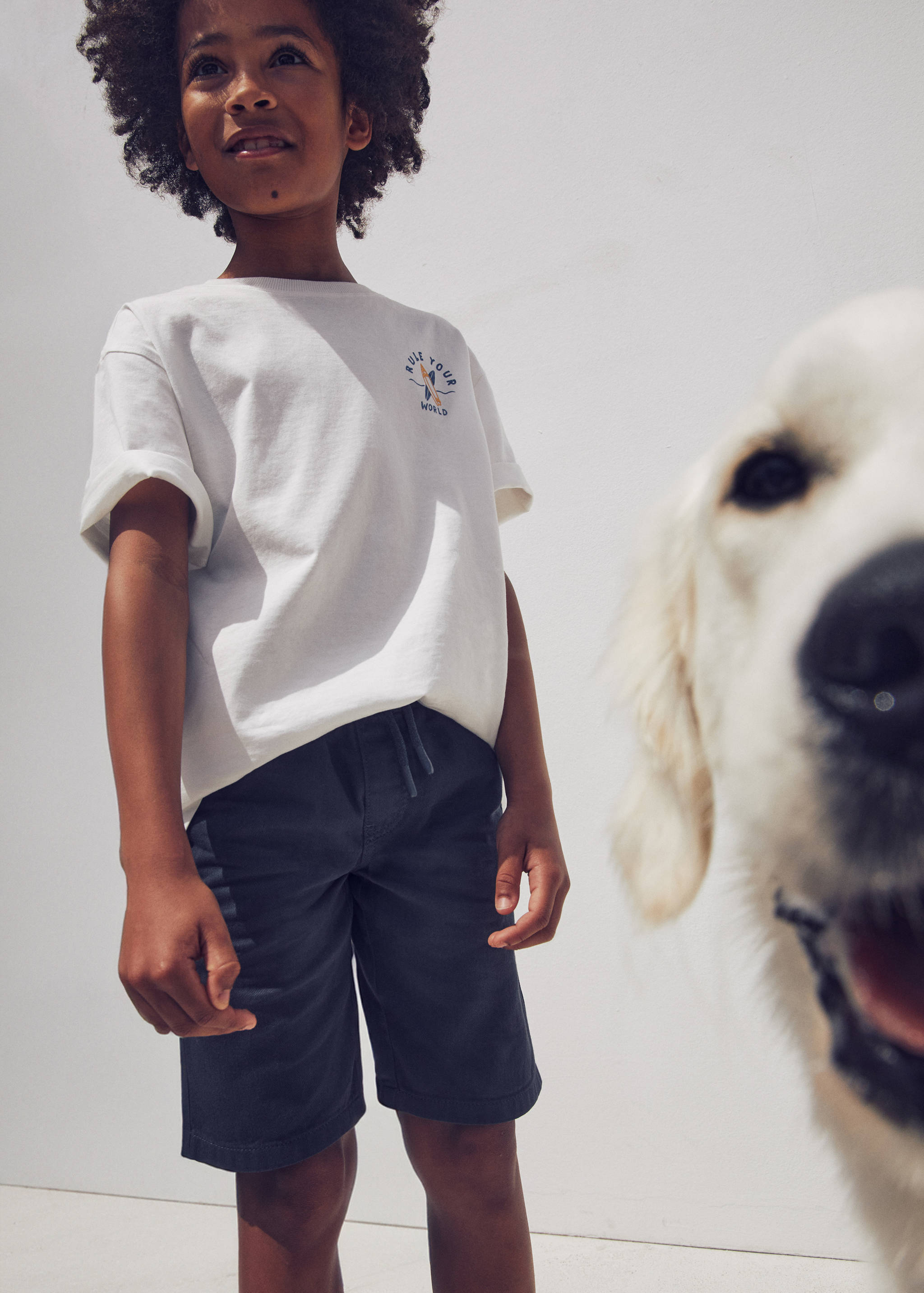 Cotton shorts with elastic waist - Details of the article 3