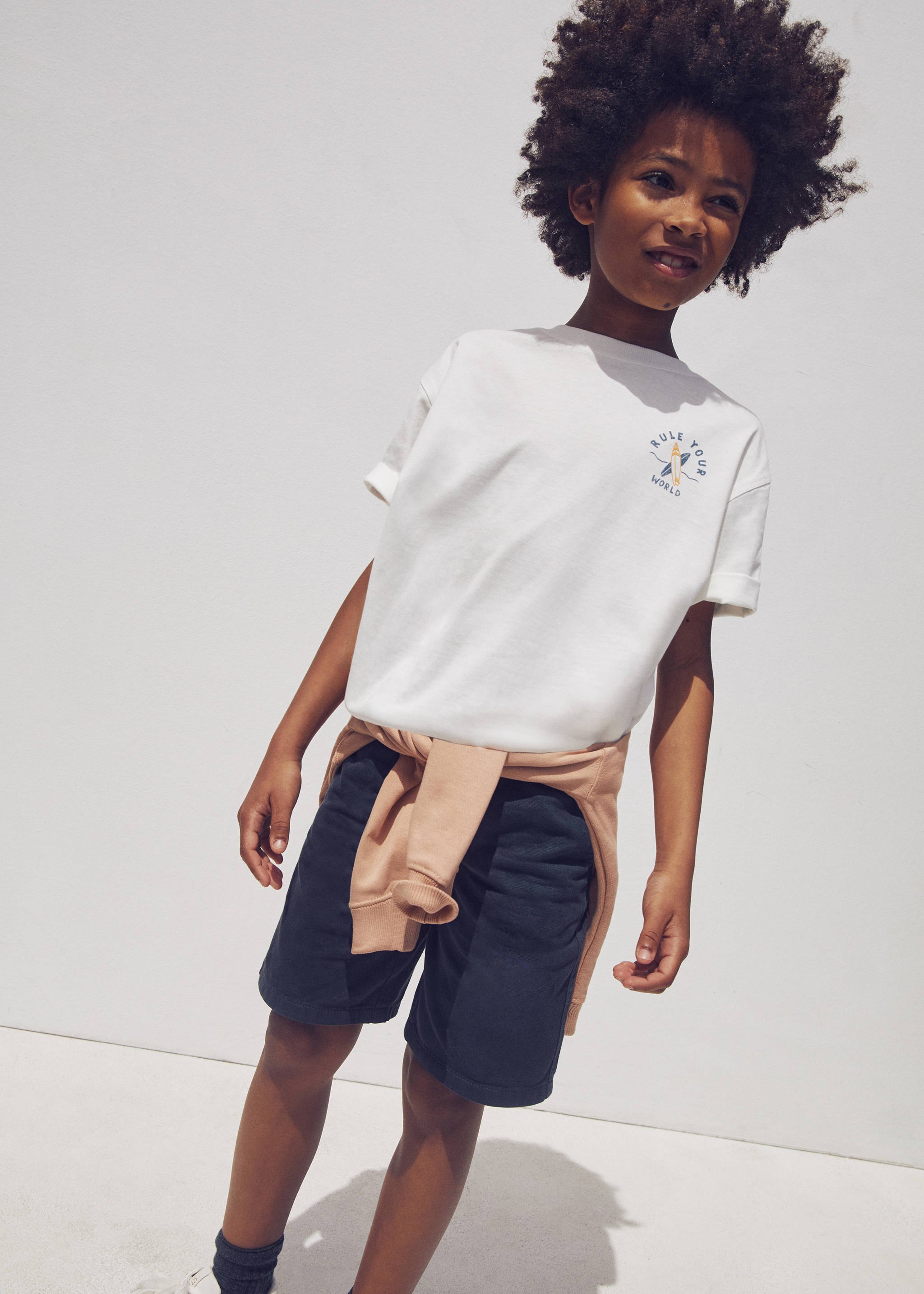 Cotton shorts with elastic waist - Details of the article 5