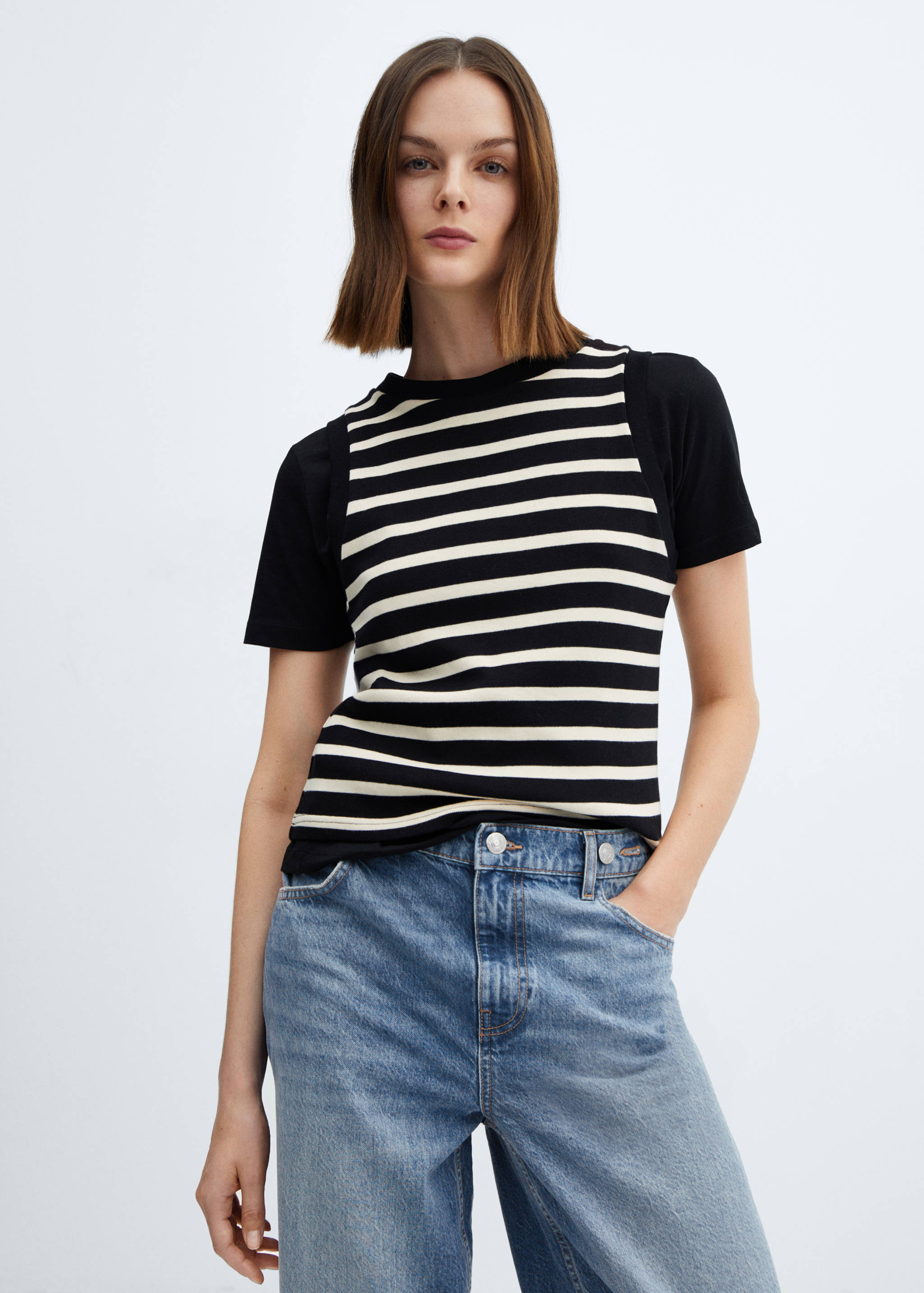 Loose mid-rise wide leg jeans - Details of the article 1