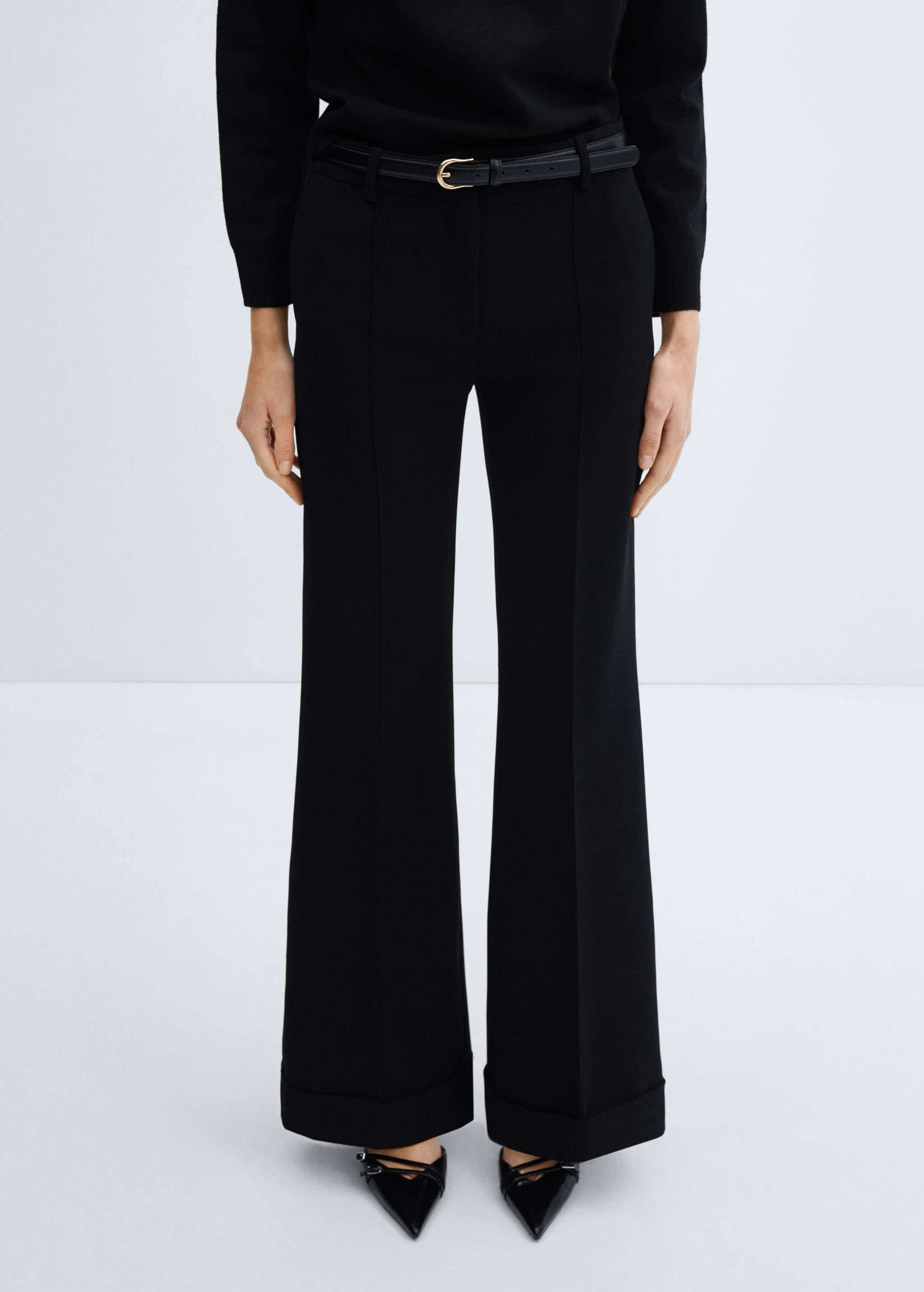 Mid-rise flare pants - Medium plane