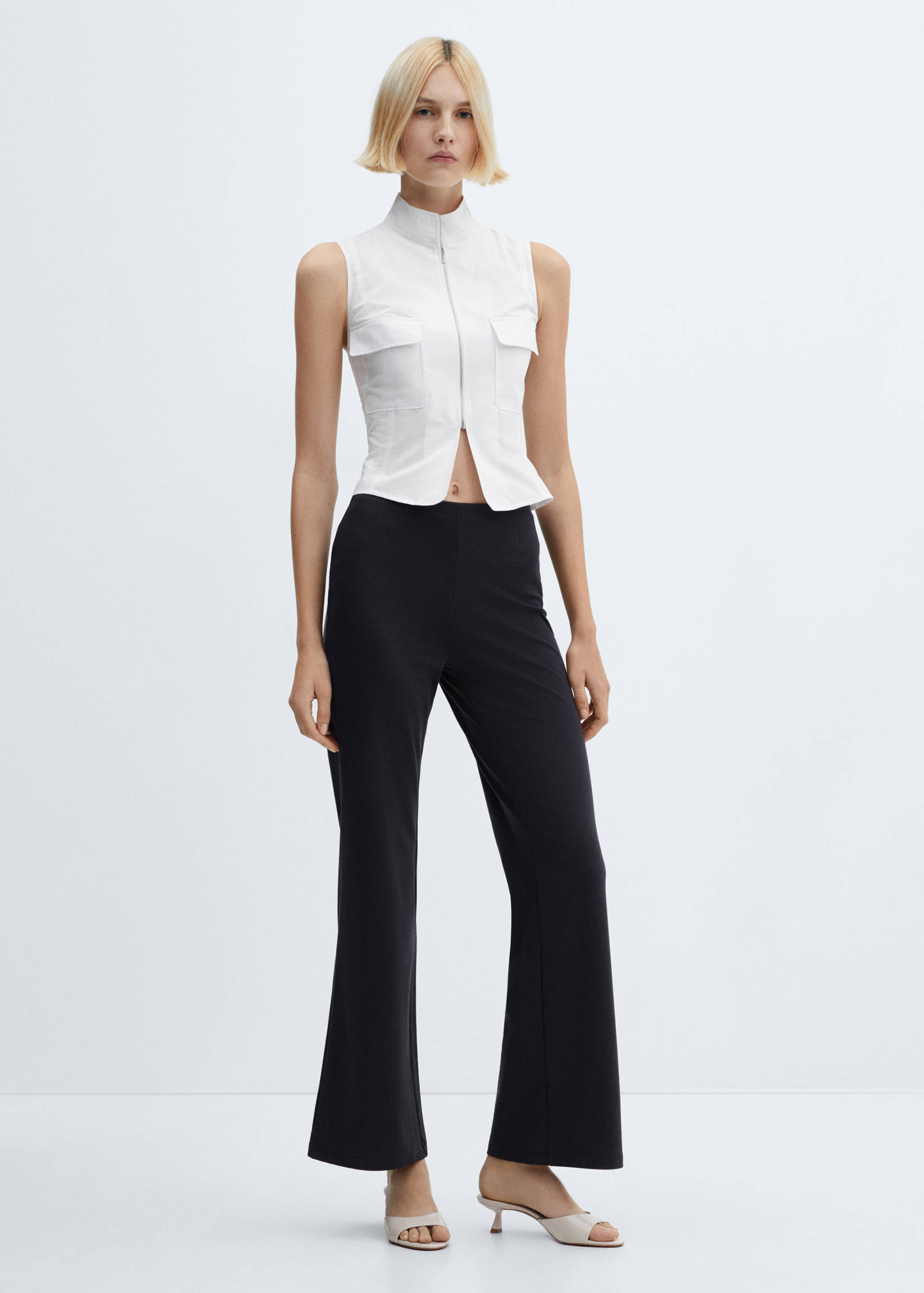 High-waist gebreide broek - Overzichtstekening