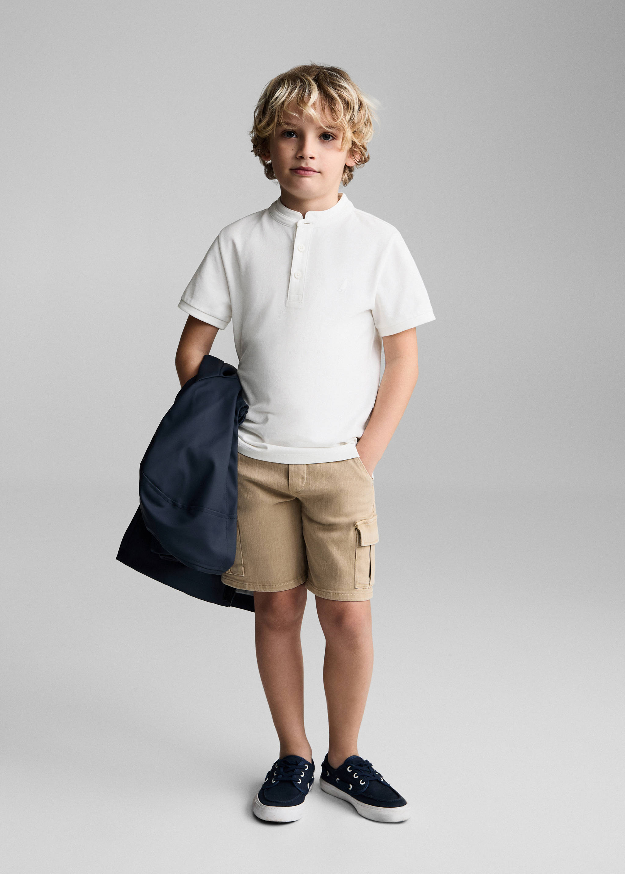 Mao collar cotton polo - General plane