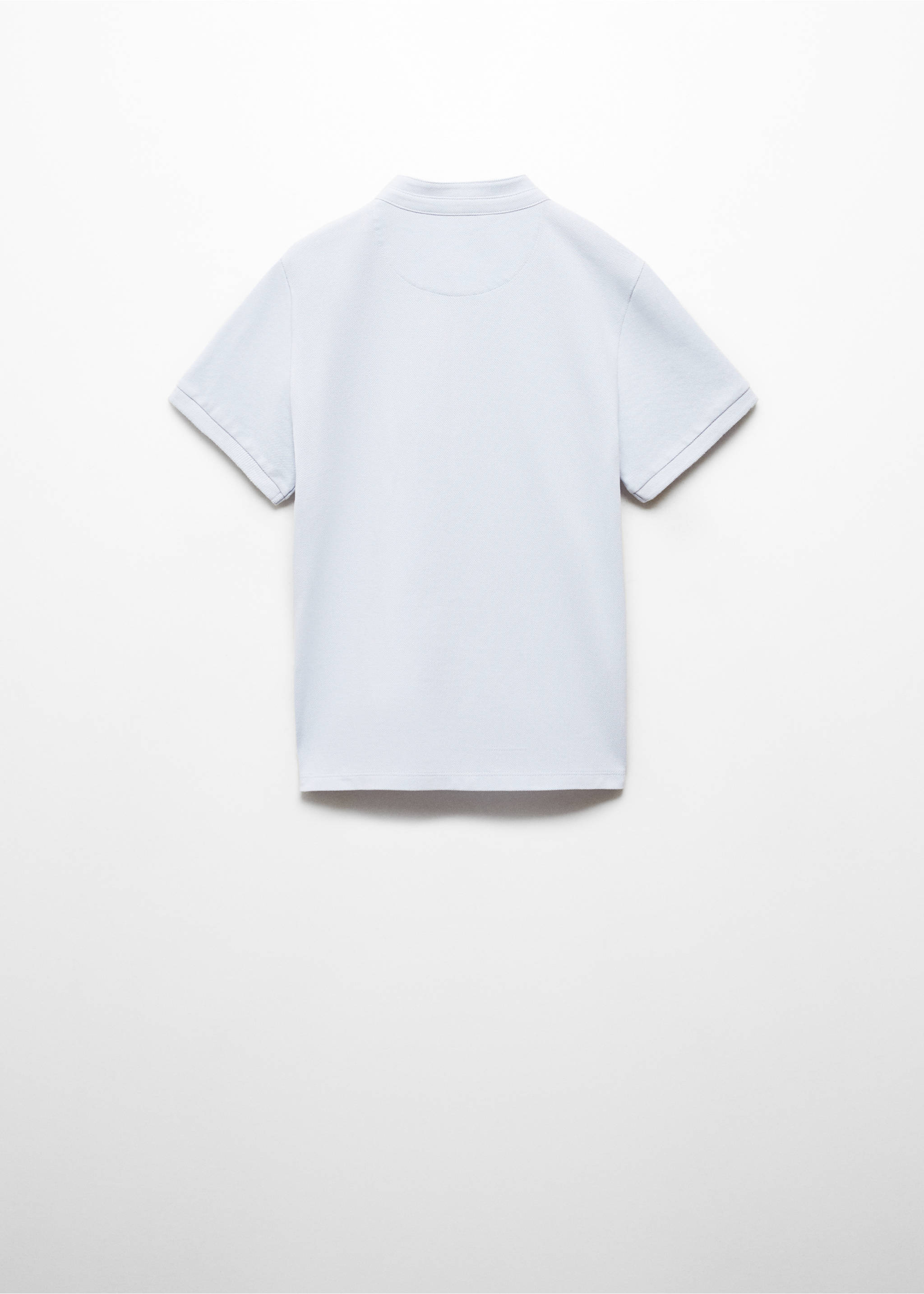Mao collar cotton polo - Reverse of the article, Sky Blue. Ref: 67045138-00.