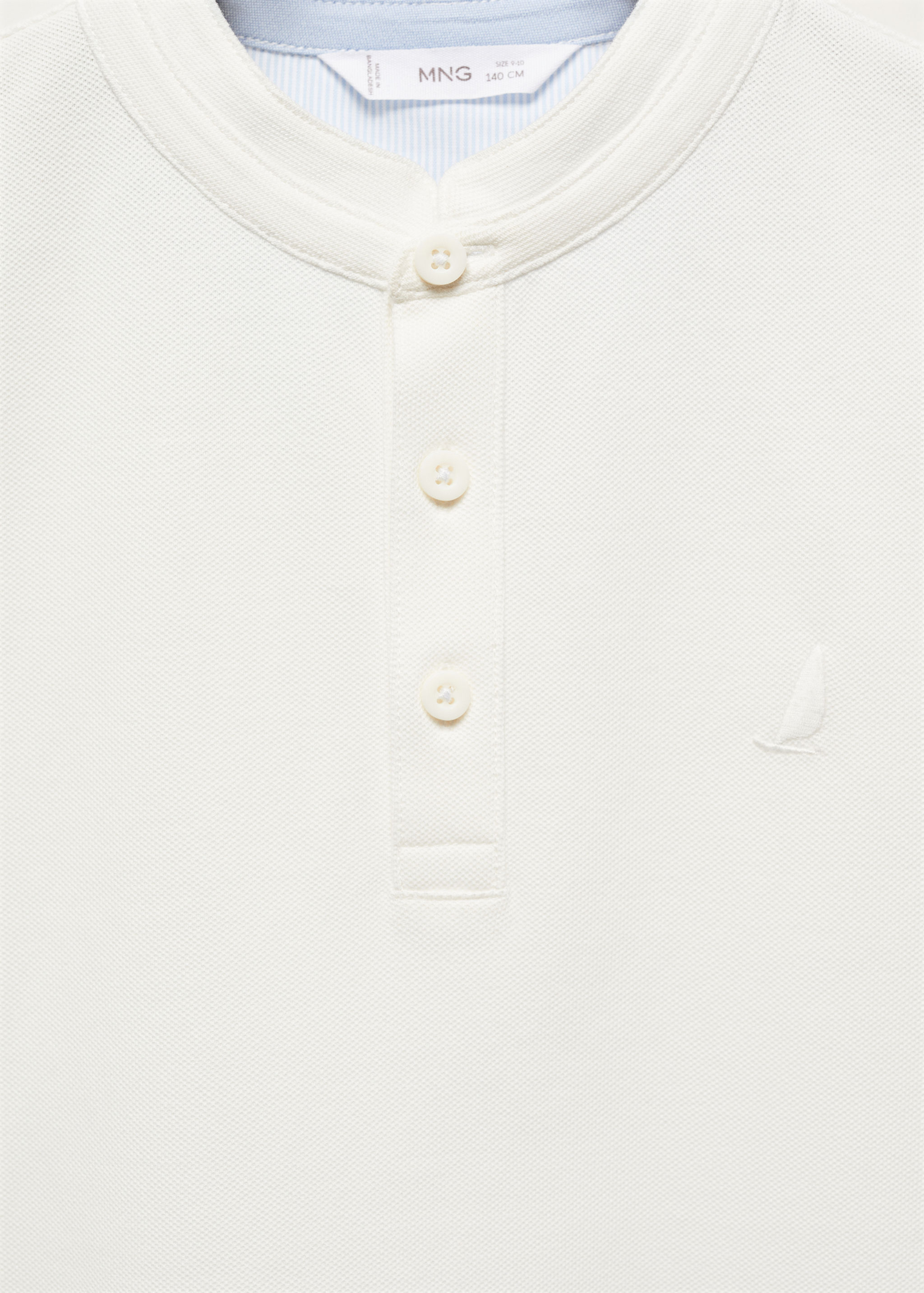 Baumwoll-Poloshirt mit Stehkragen - Detail des Artikels 8