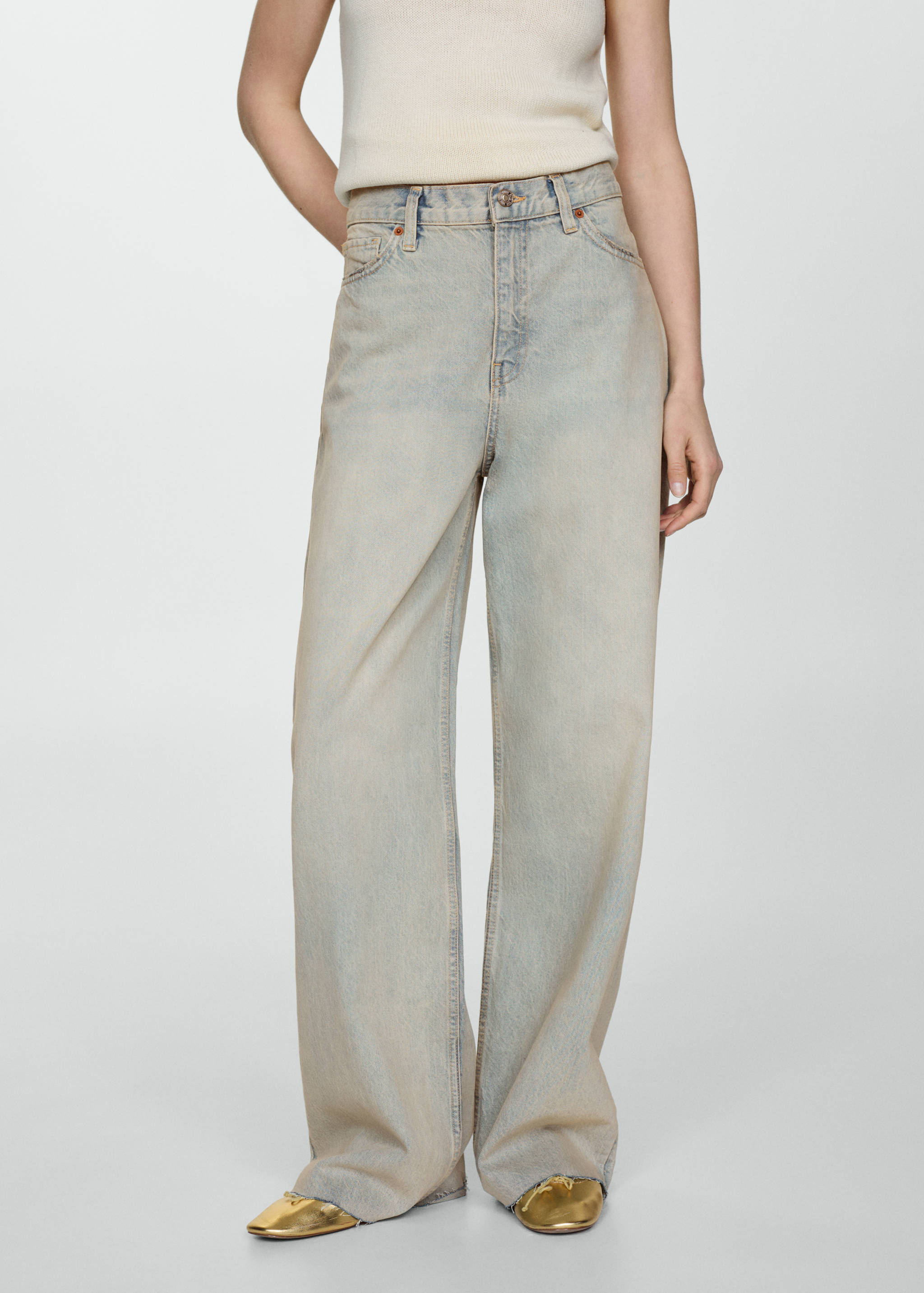High-waisted wideleg jeans - Medium plane