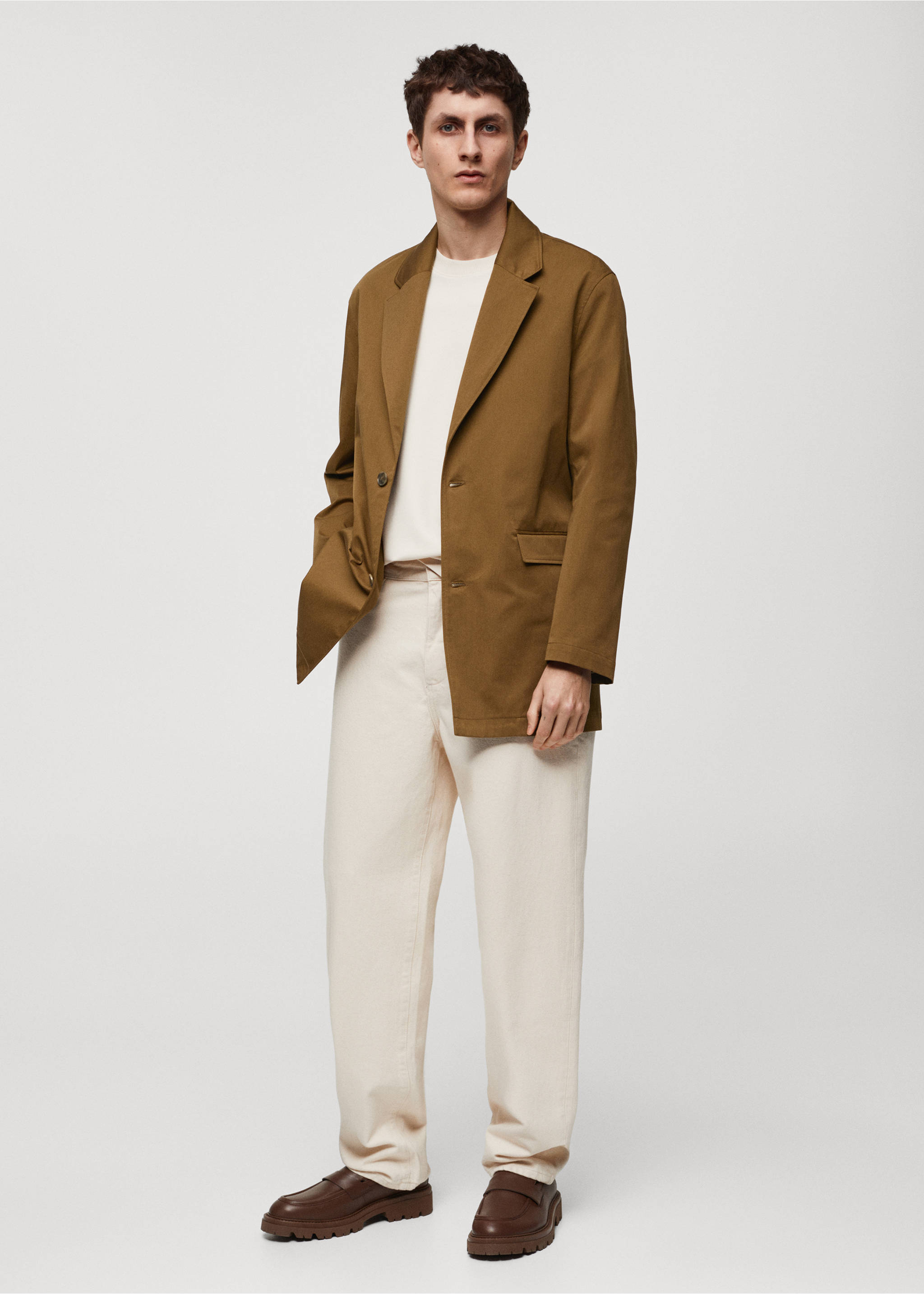 Relaxed-fit cotton jacket - General plane, Brown. Ref: 67045153-00.