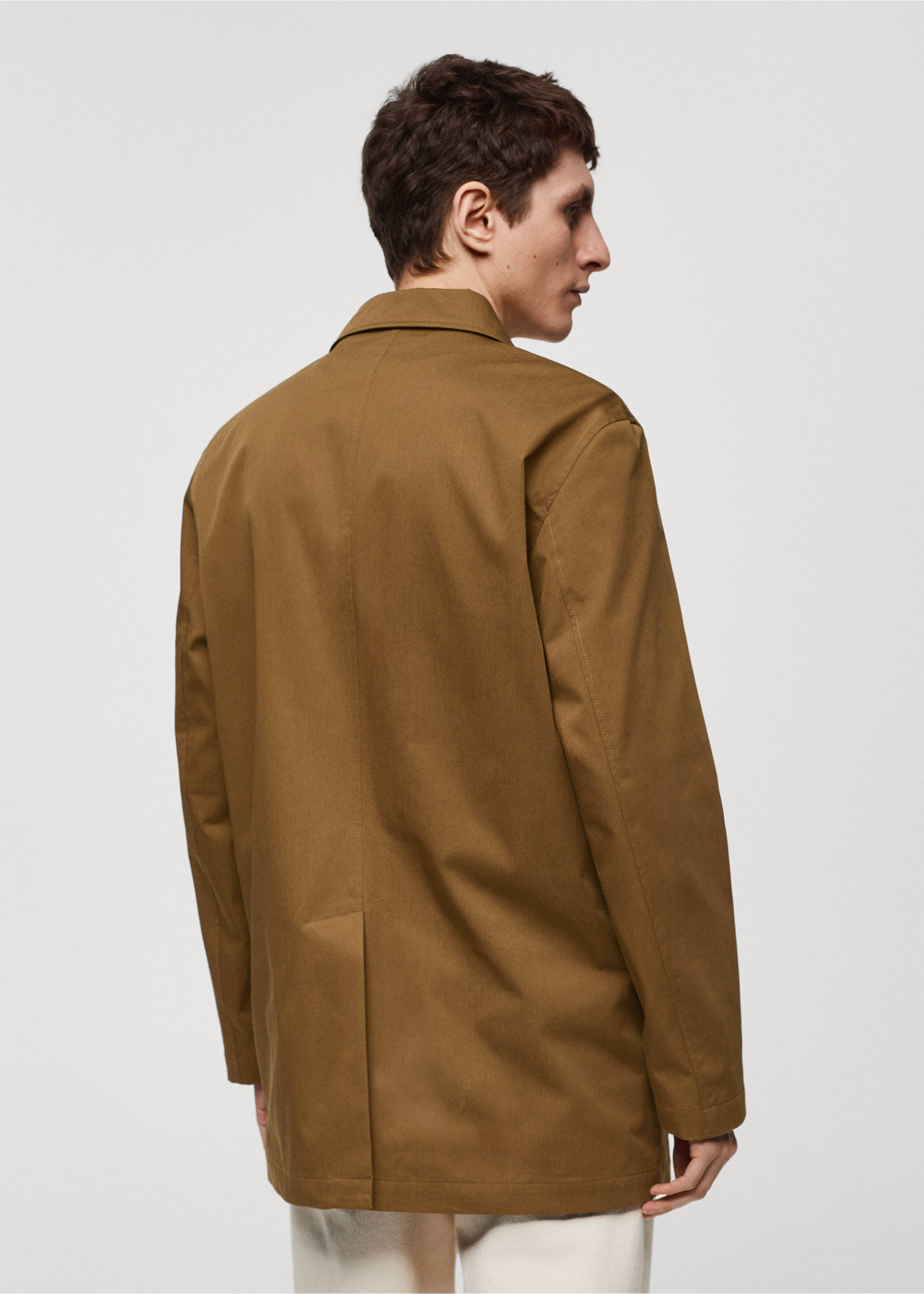 Relaxed-fit cotton jacket - Reverse of the article, Brown. Ref: 67045153-00.