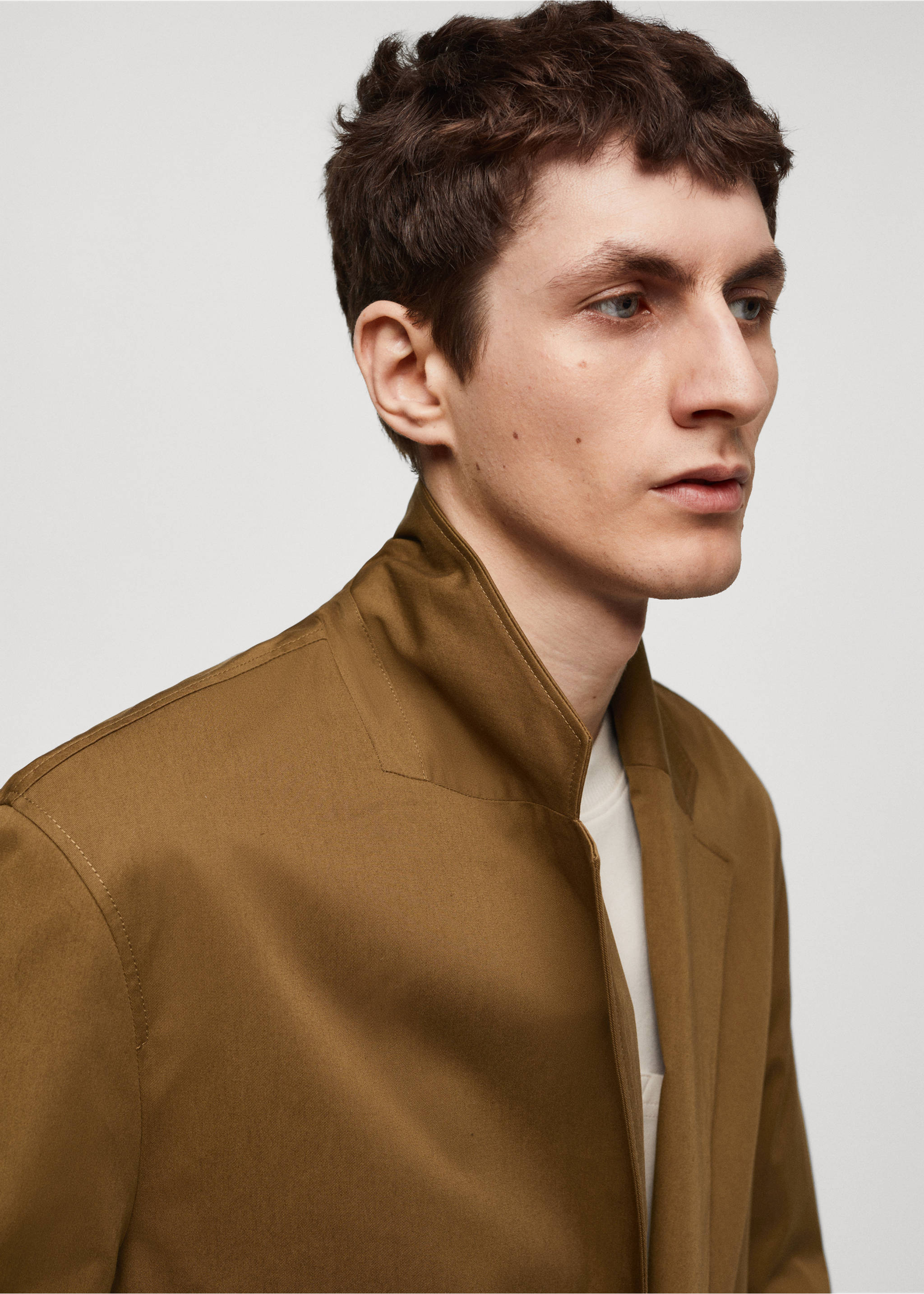 Relaxed-fit cotton jacket - Details of the article 1, Brown. Ref: 67045153-00.