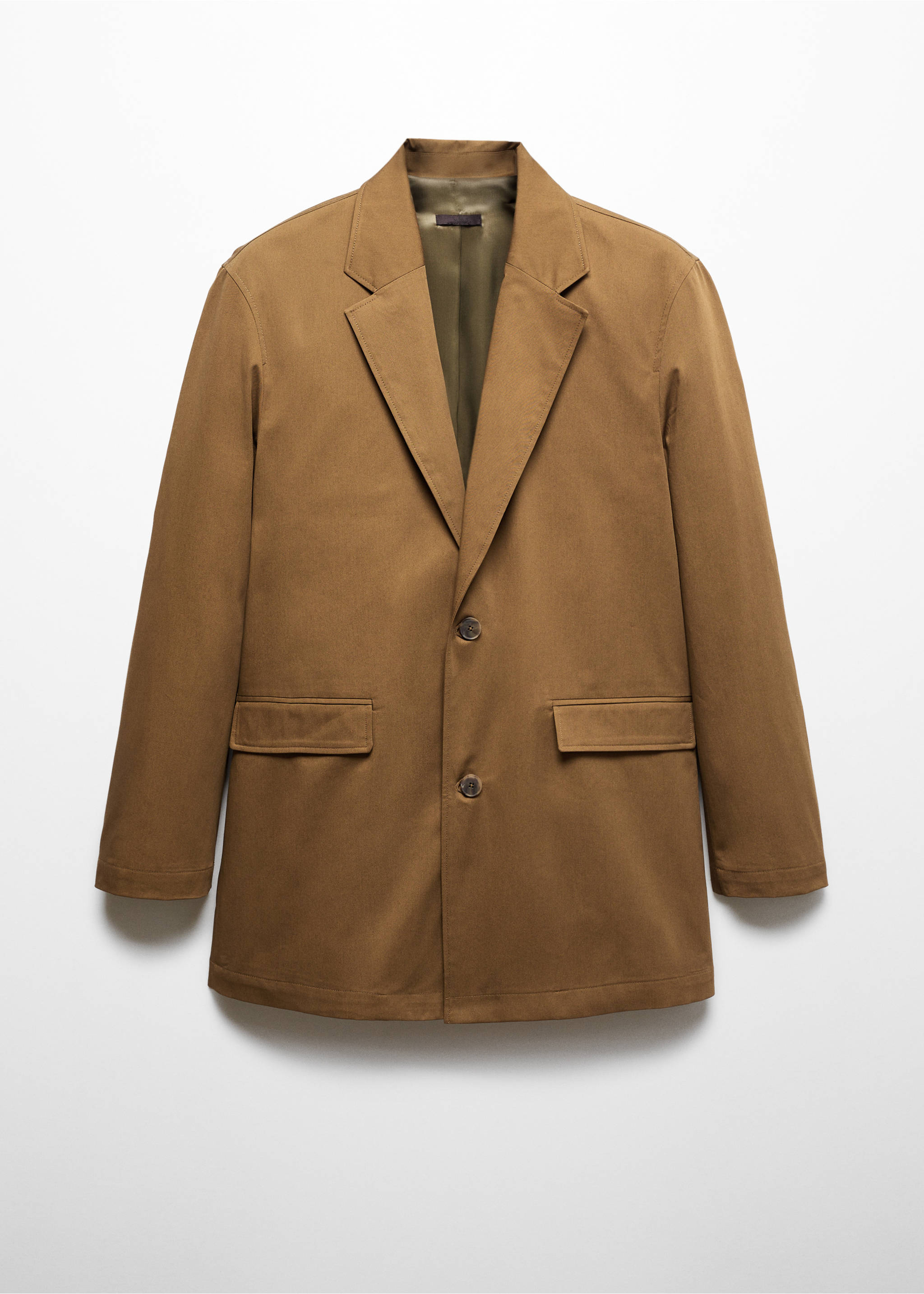 Relaxed-fit cotton jacket - Article without model, Brown. Ref: 67045153-00.