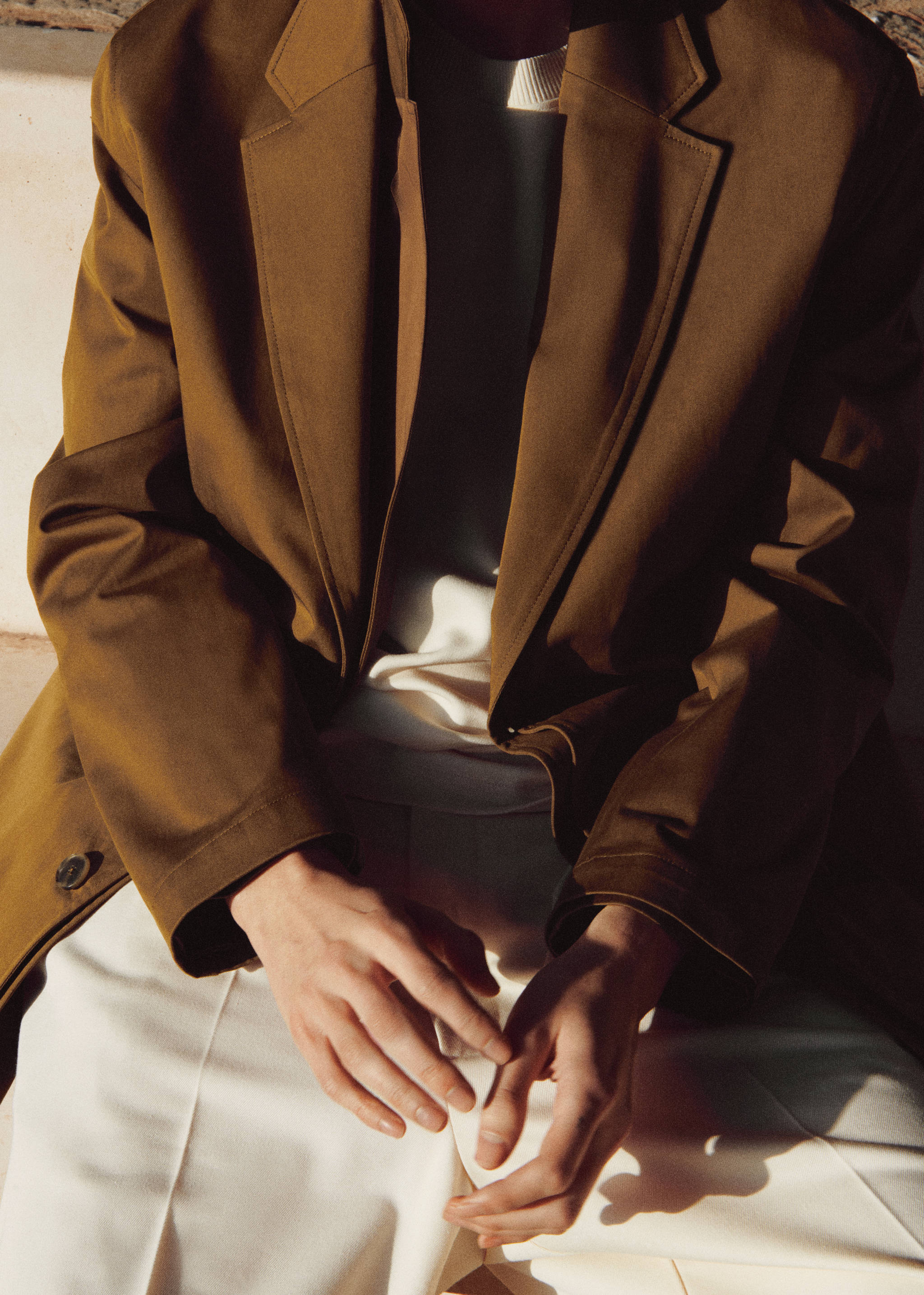 Relaxed-fit cotton jacket - Details of the article 5, Brown. Ref: 67045153-00.