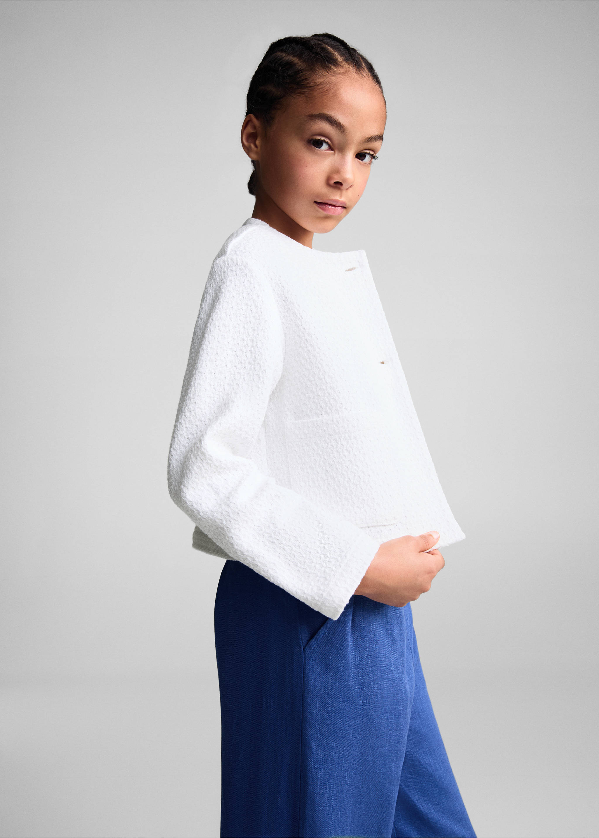 Pocket tweed jacket - Medium plane, White. Ref: 67045154-00.