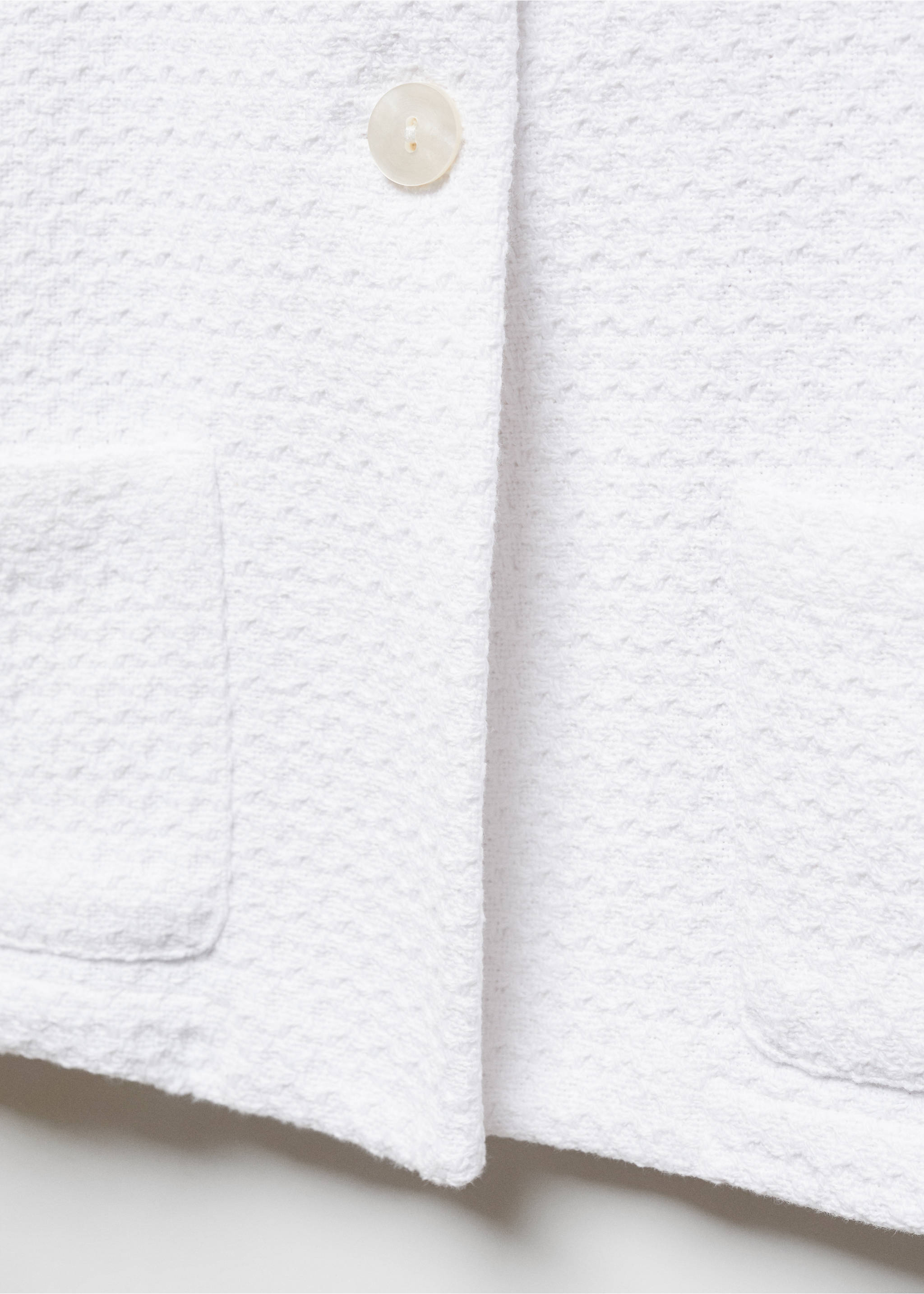 Pocket tweed jacket - Details of the article 8, White. Ref: 67045154-00.