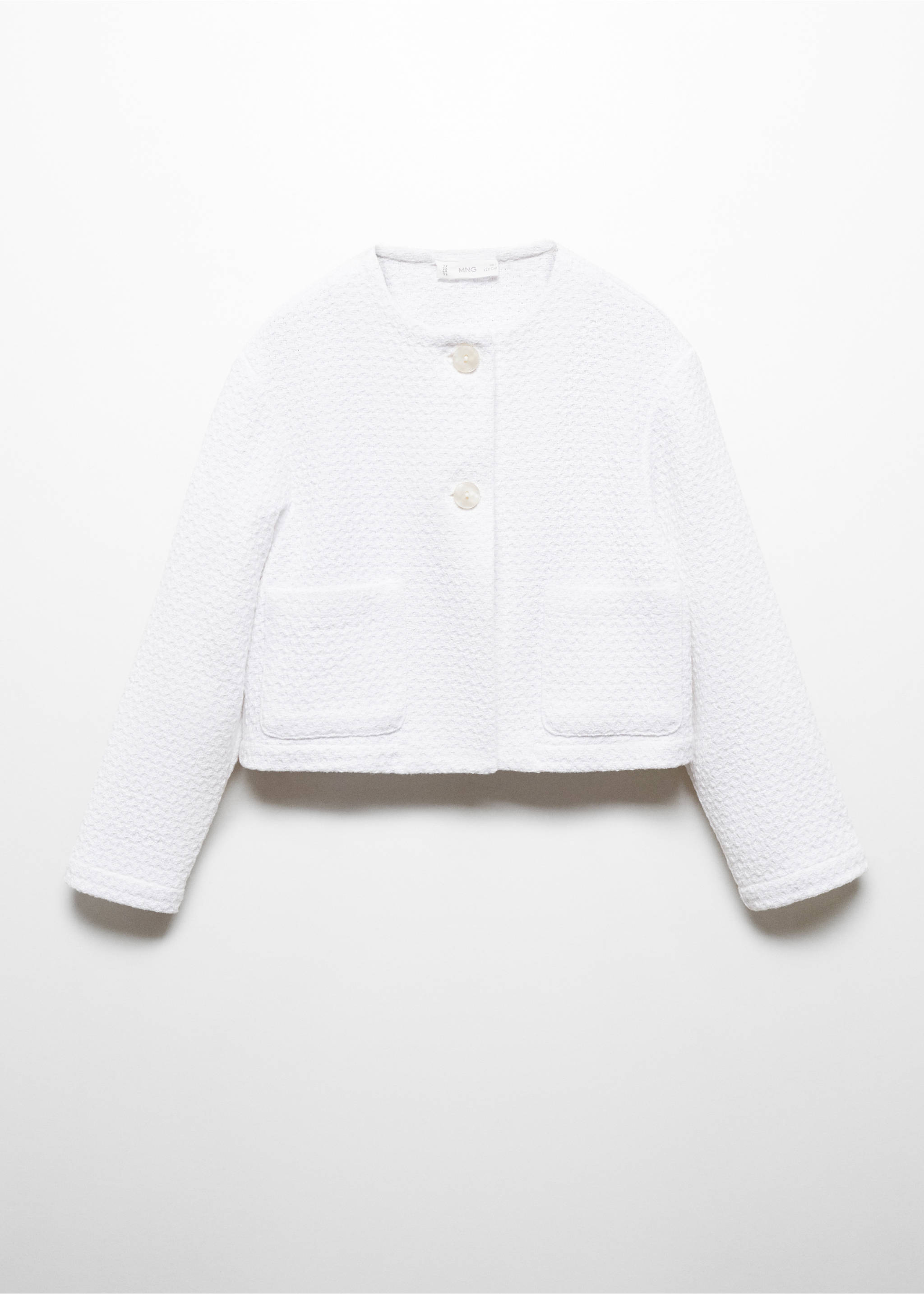 Pocket tweed jacket - Article without model, White. Ref: 67045154-00.