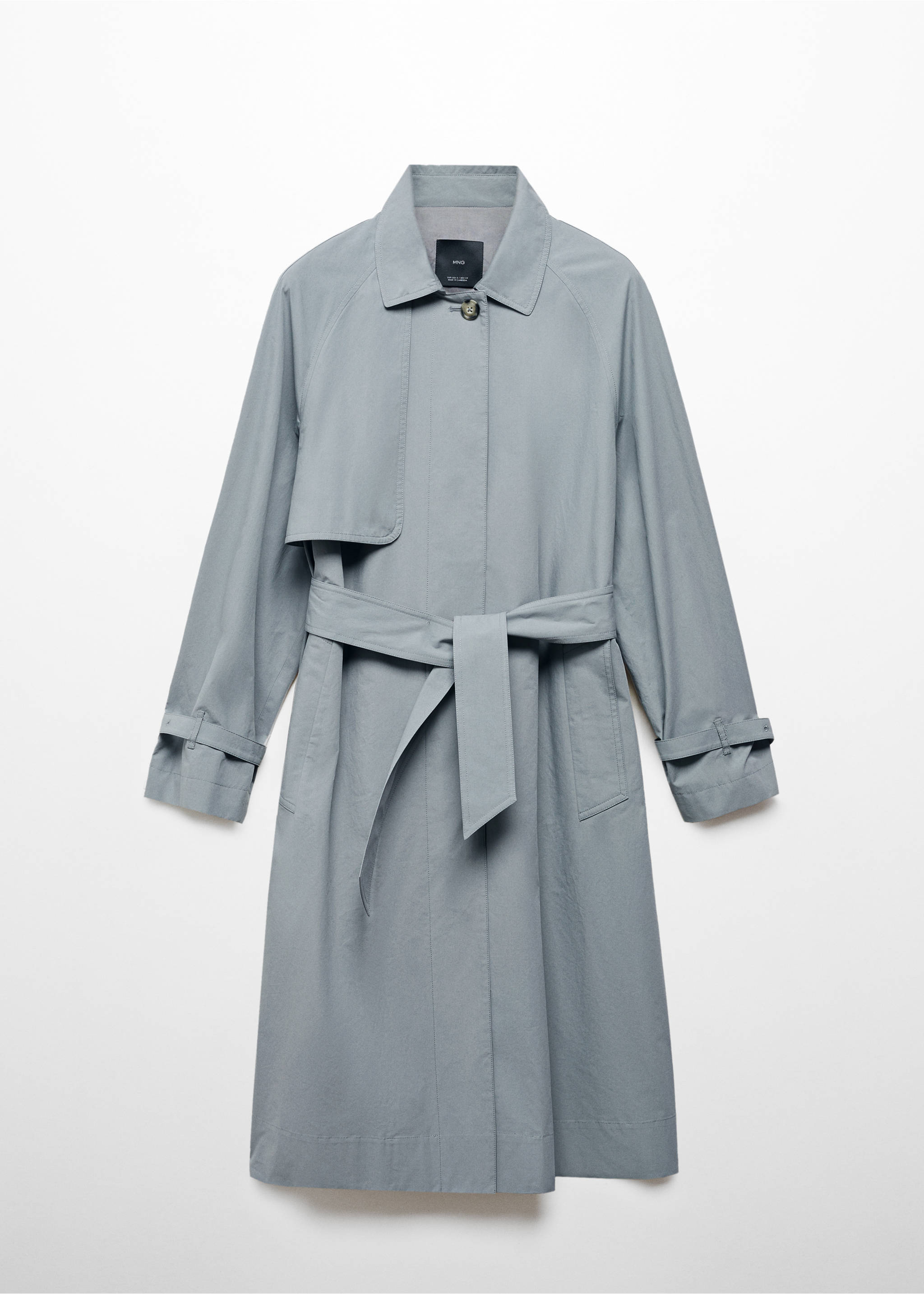 Cotton trench coat with belt - Article without model, Blue. Ref: 67045729-00.