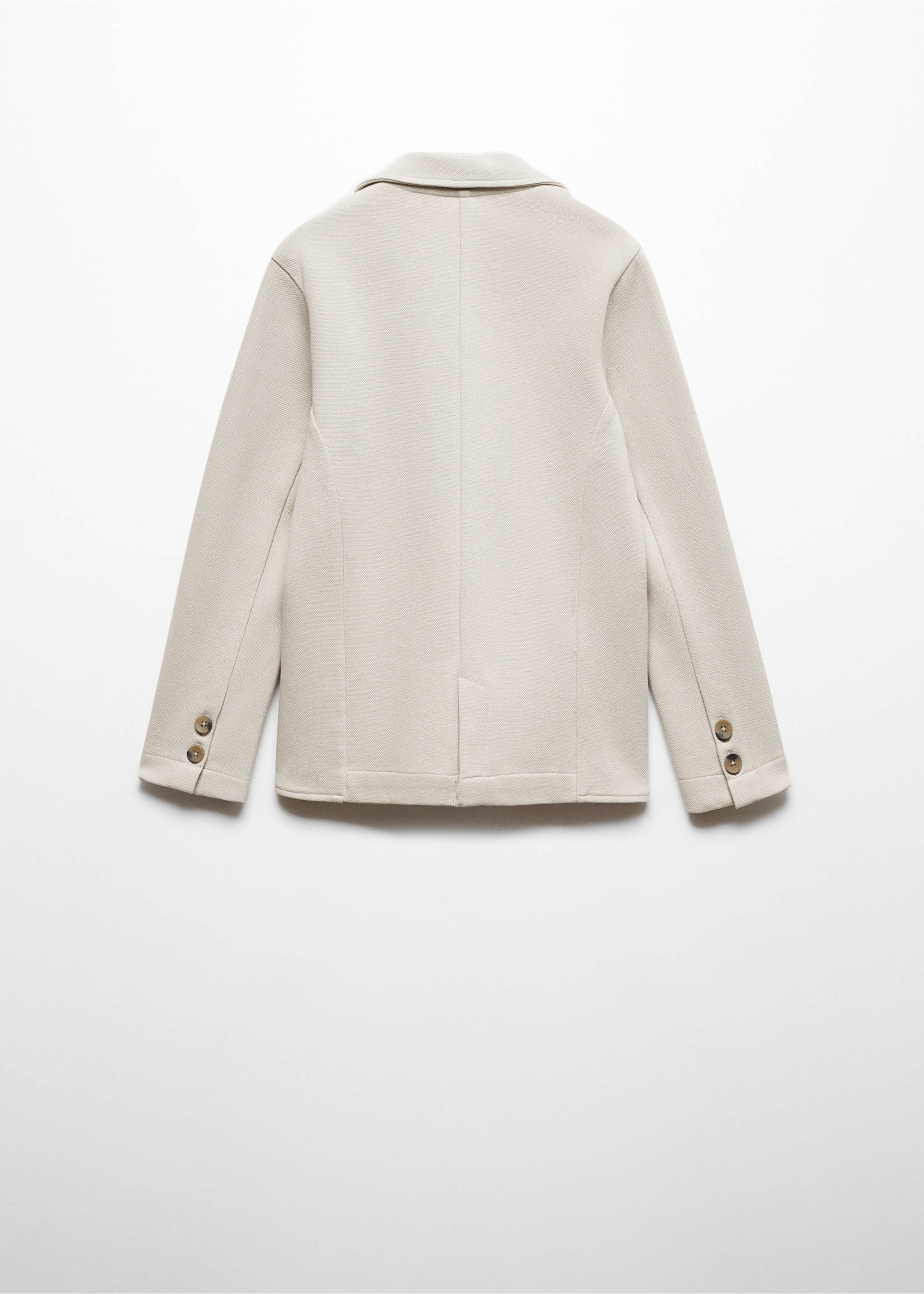 Textured regular fit suit blazer - Reverse of the article, Sand. Ref: 67045730-00.