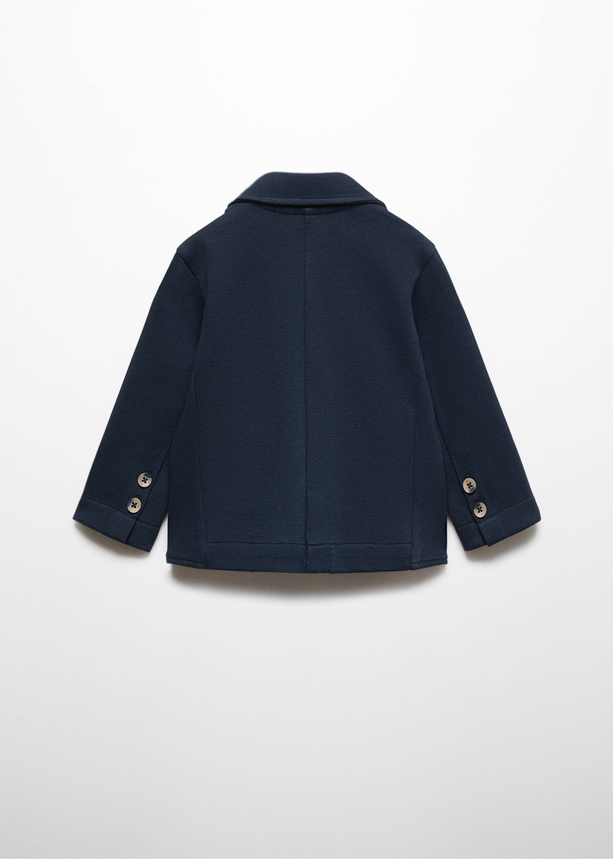 Textured regular fit suit blazer - Reverse of the article, Dark Navy. Ref: 67045731-00.