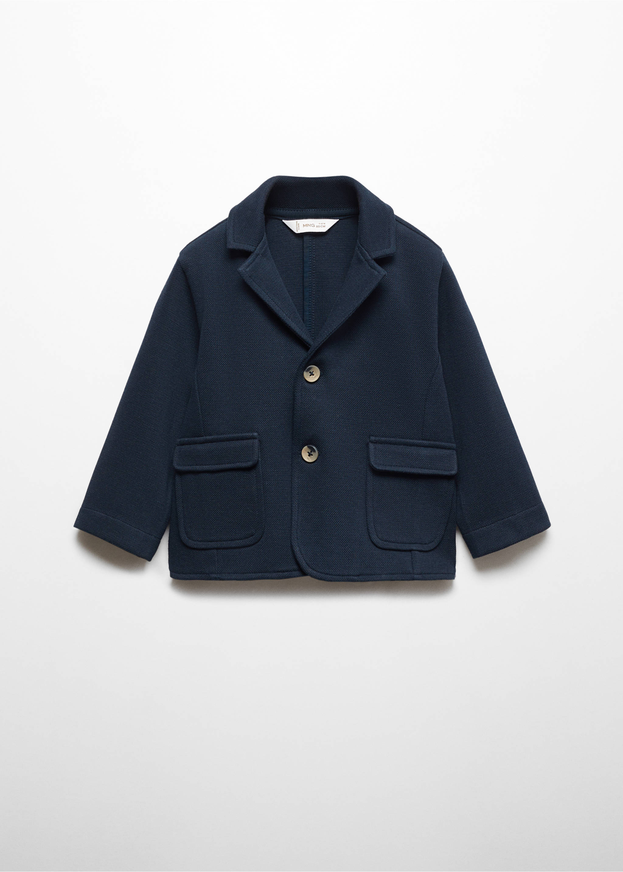 Textured regular fit suit blazer - Article without model, Dark Navy. Ref: 67045731-00.