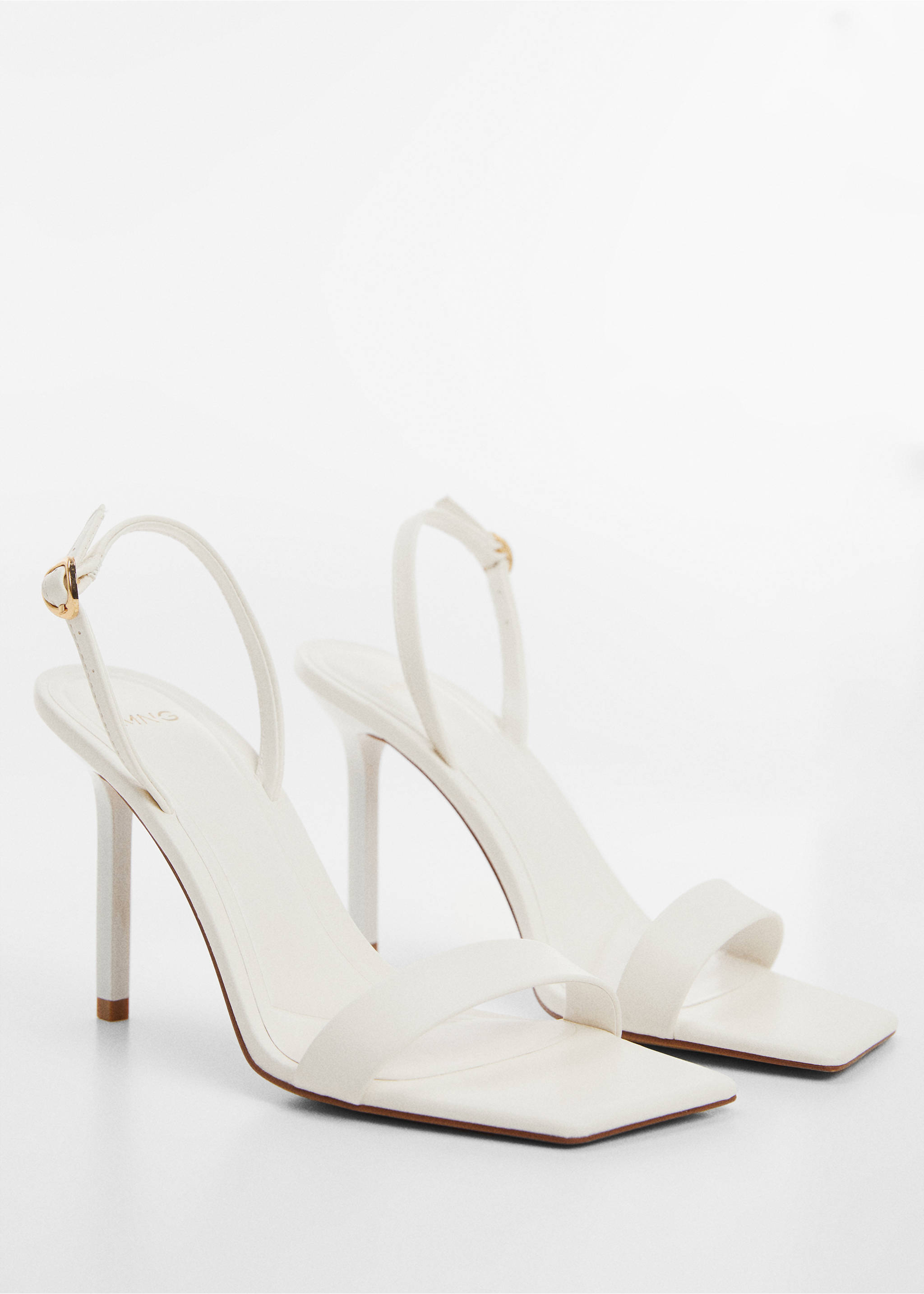 Strappy heeled sandals - Medium plane, White. Ref: 67045733-00.