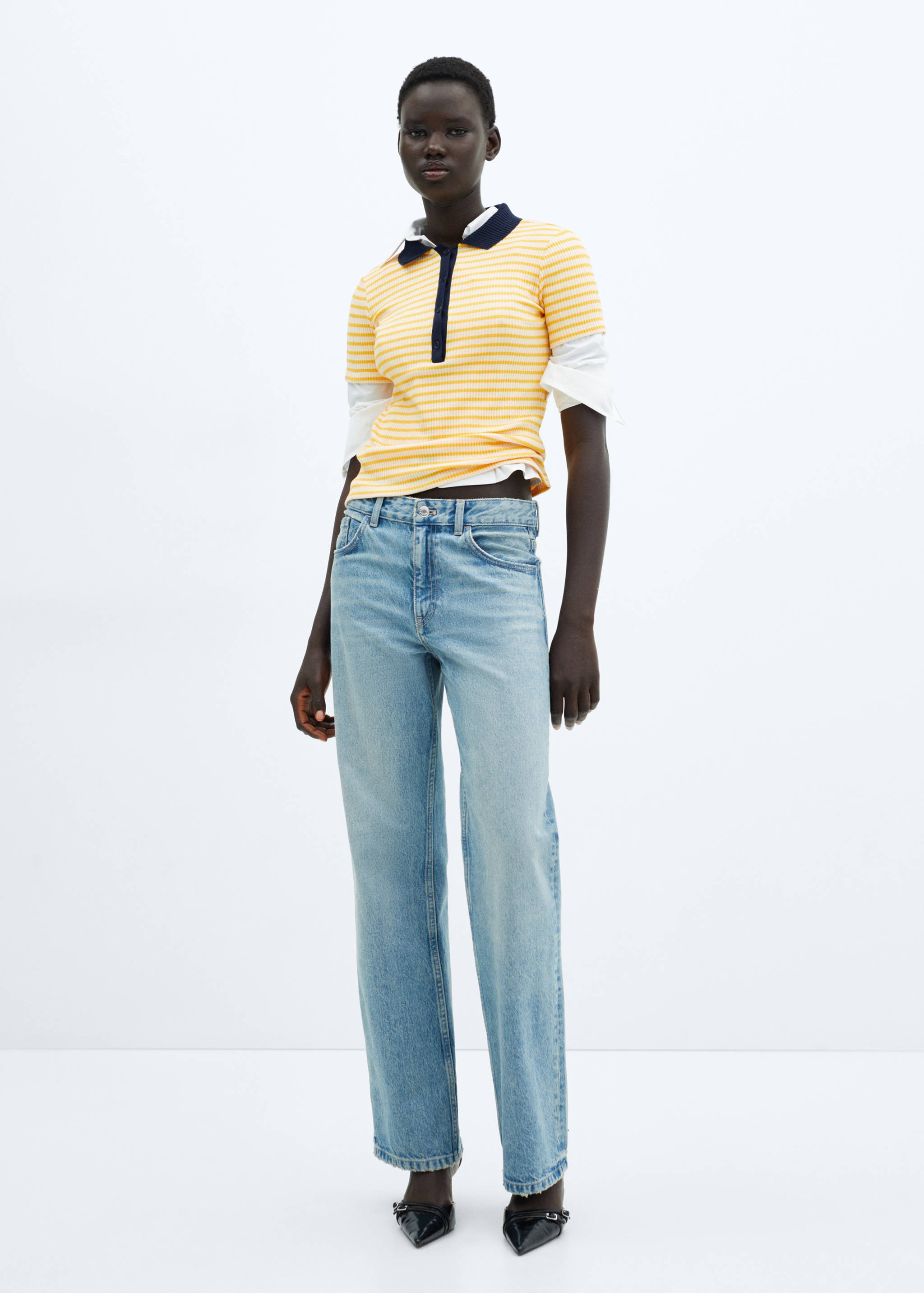 Short-sleeved striped polo shirt - General plane