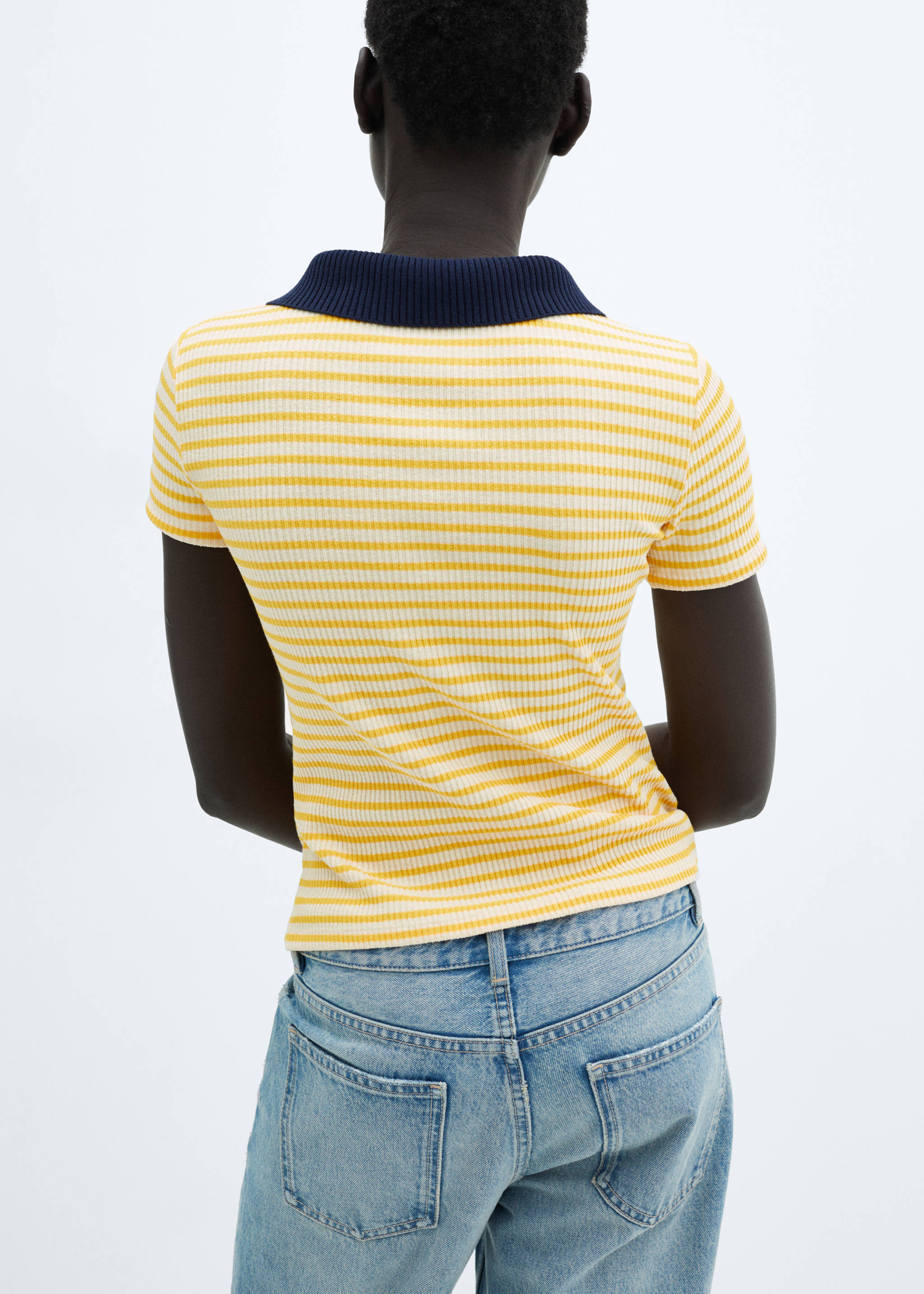 Short-sleeved striped polo shirt - Reverse of the article