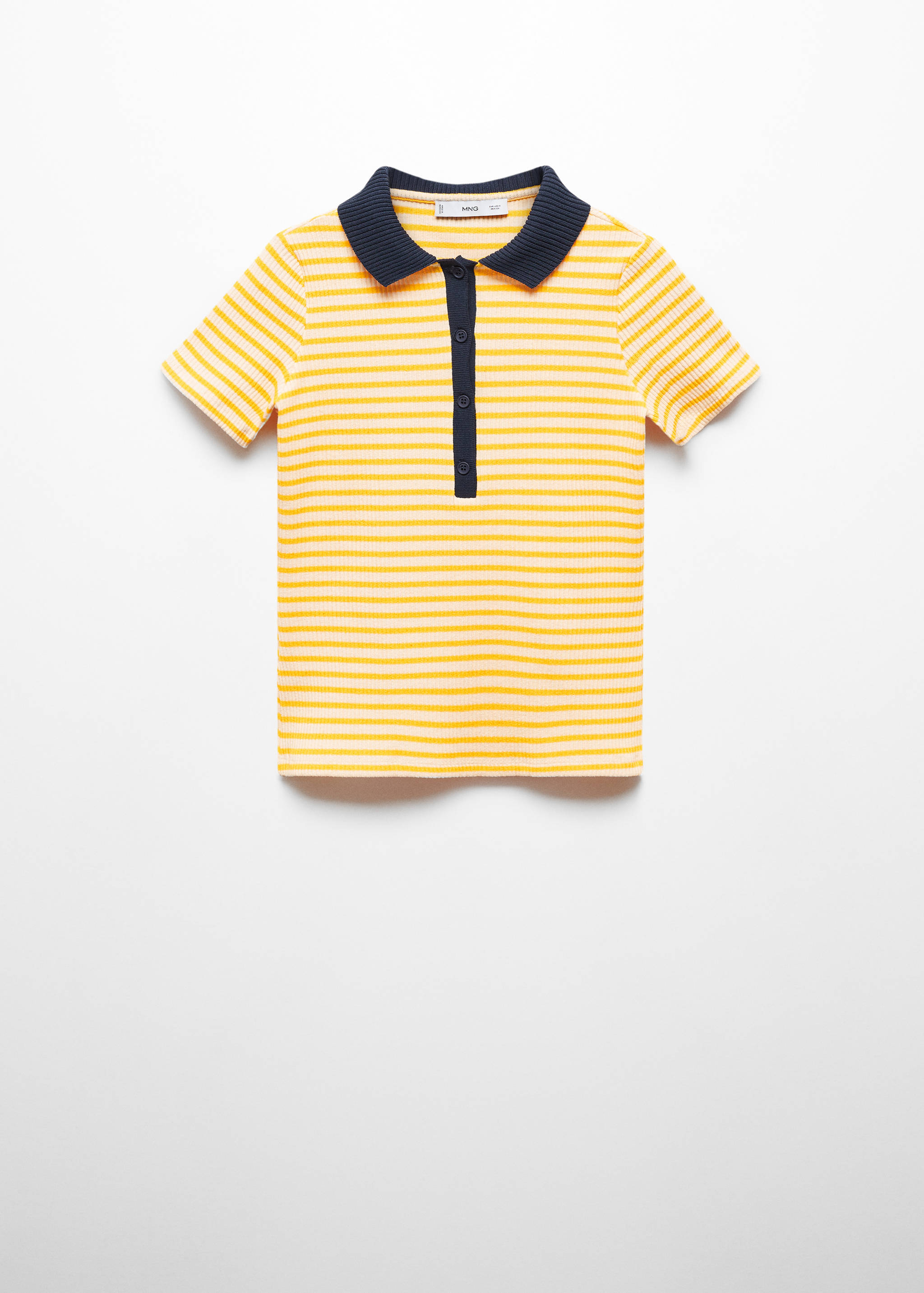 Short-sleeved striped polo shirt - Article without model