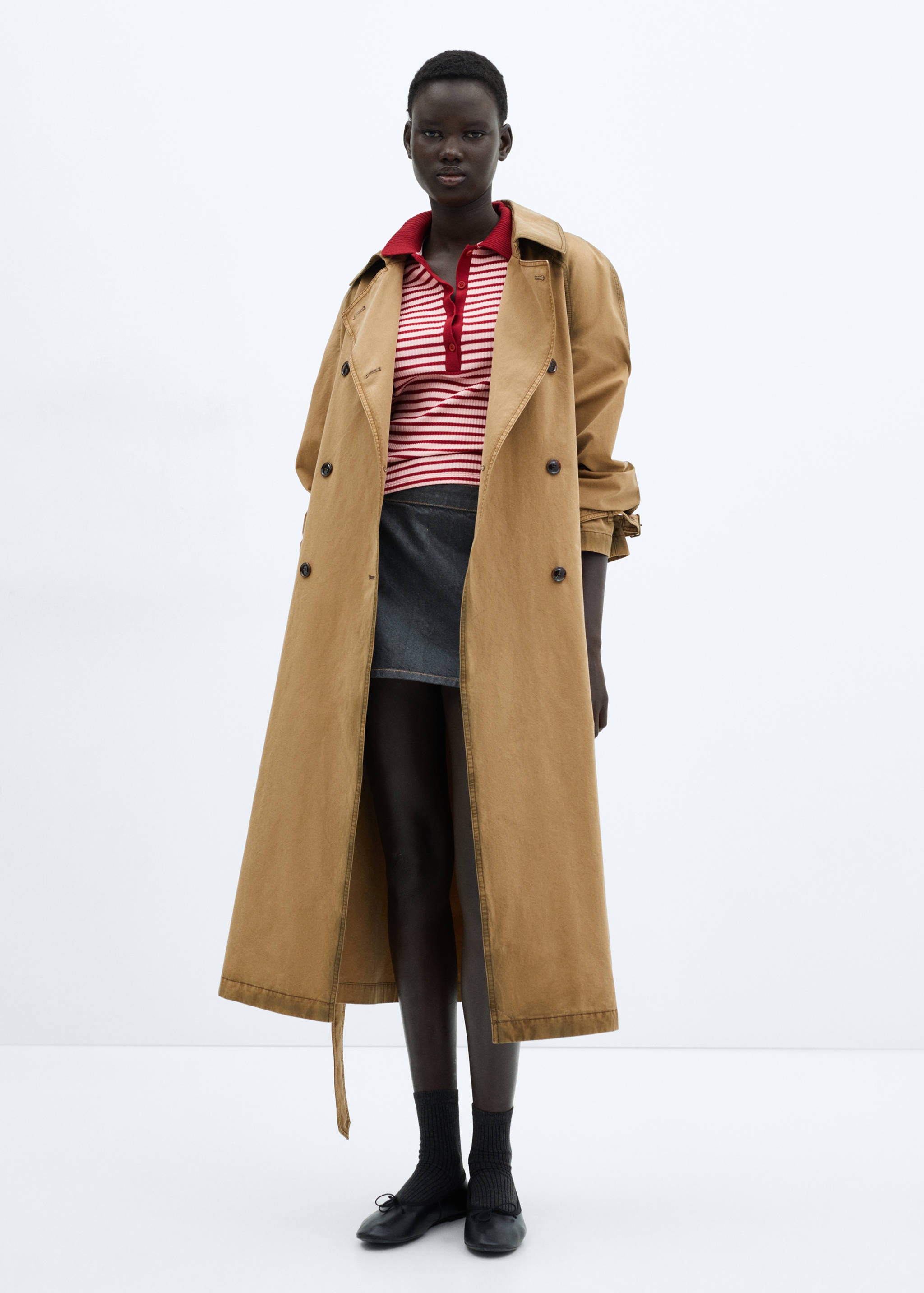 Polo rayas manga corta - Plano general