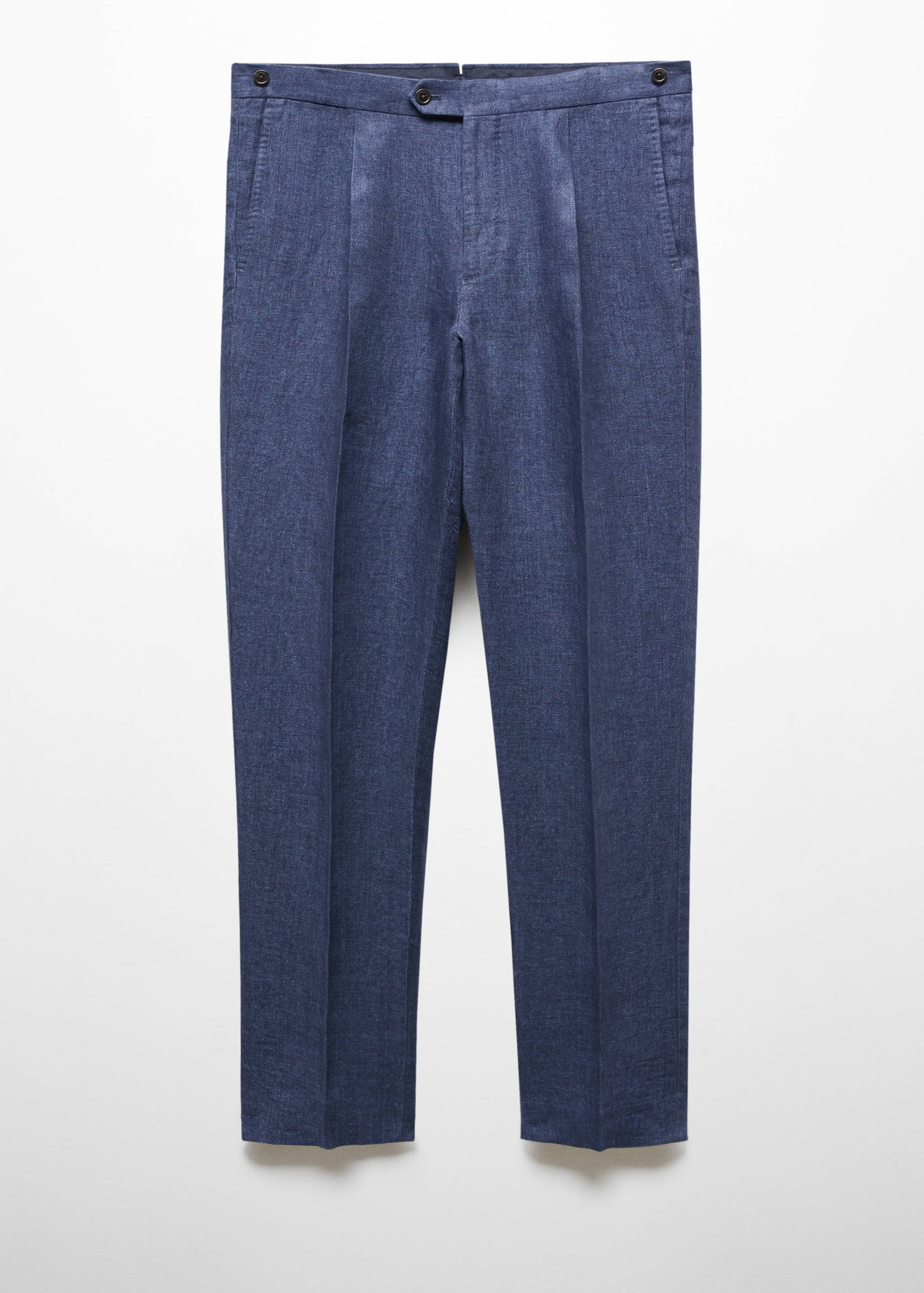 Slim-fit suit trousers in 100% herringbone linen - Article without model