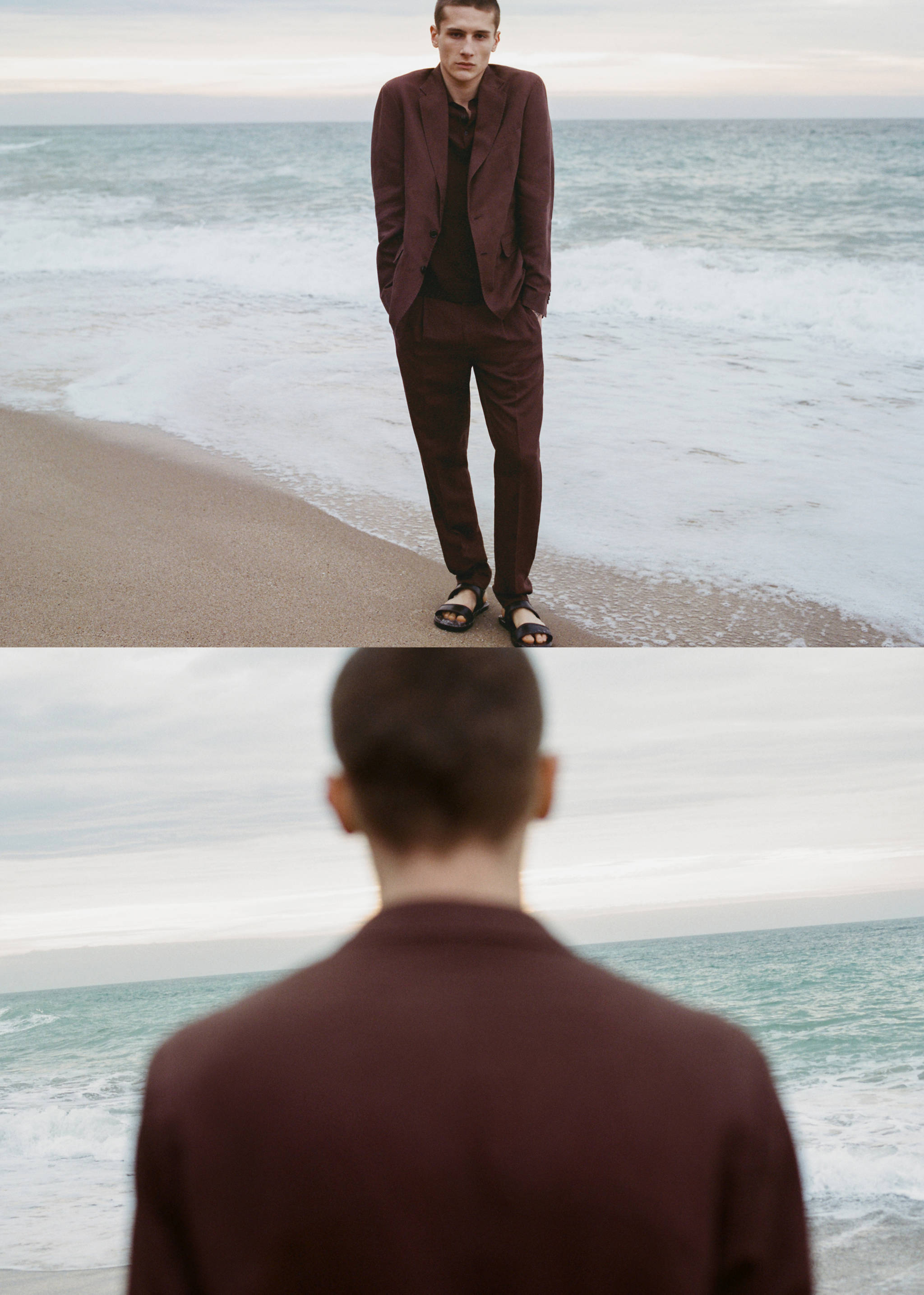 Slim Fit-Anzughose aus Leinen mit Bundfalten - Detail des Artikels 5