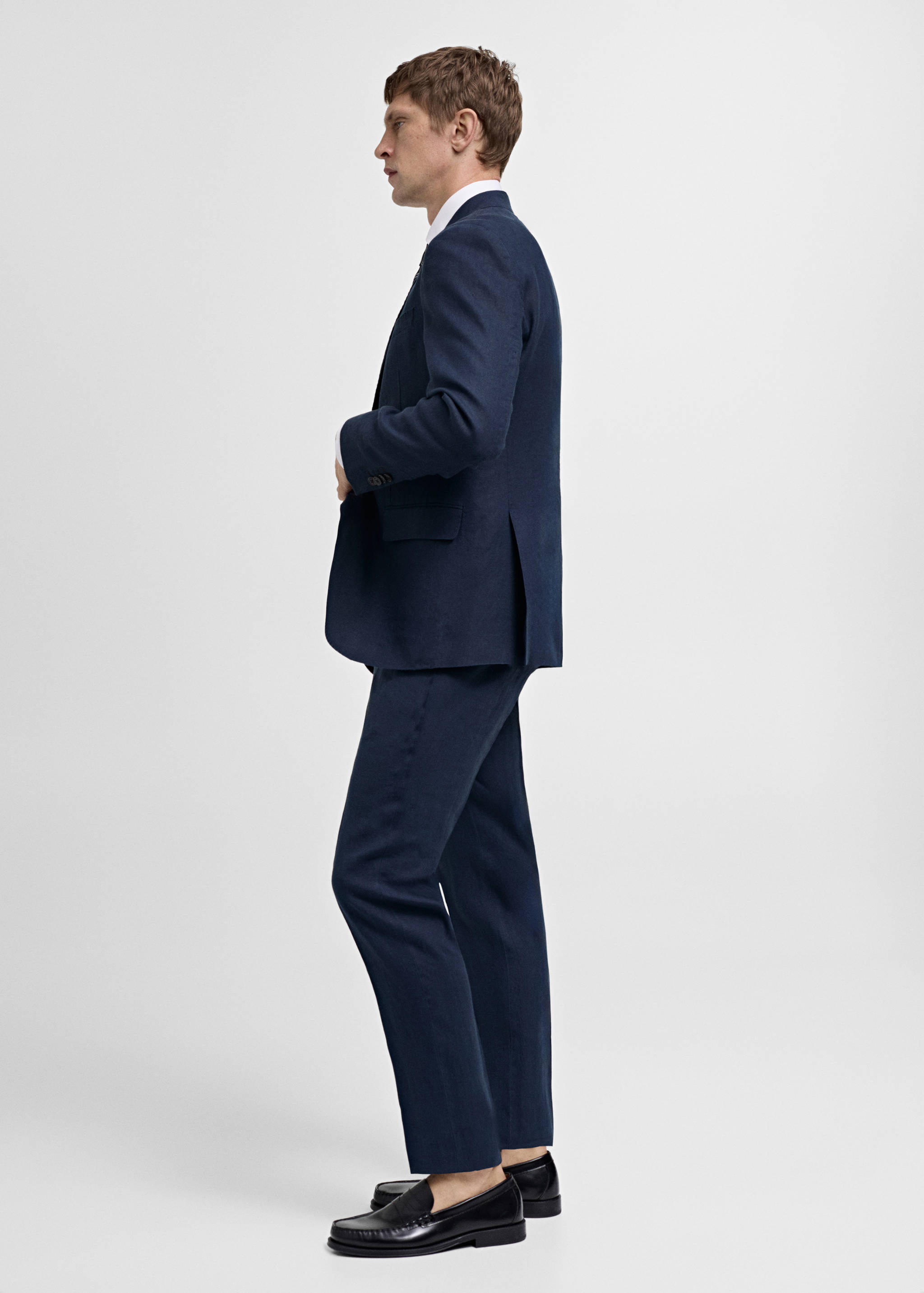 Spodnie garniturowe slim fit z 100% lnu - Szczegóły artykułu 2