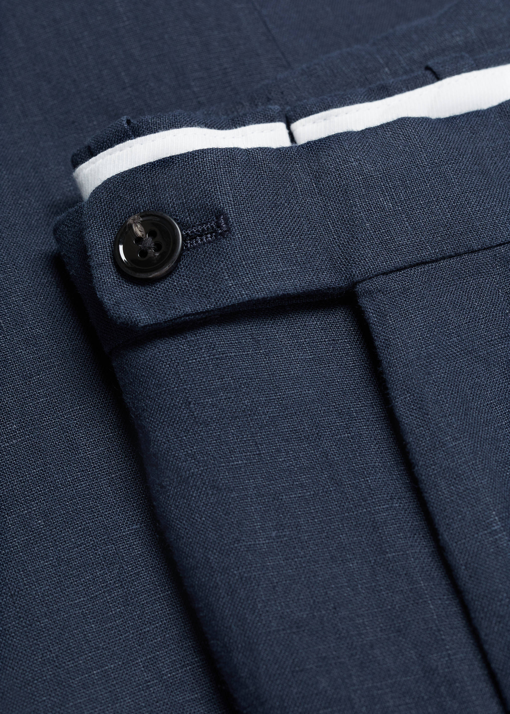 Spodnie garniturowe slim fit z 100% lnu - Szczegóły artykułu 8