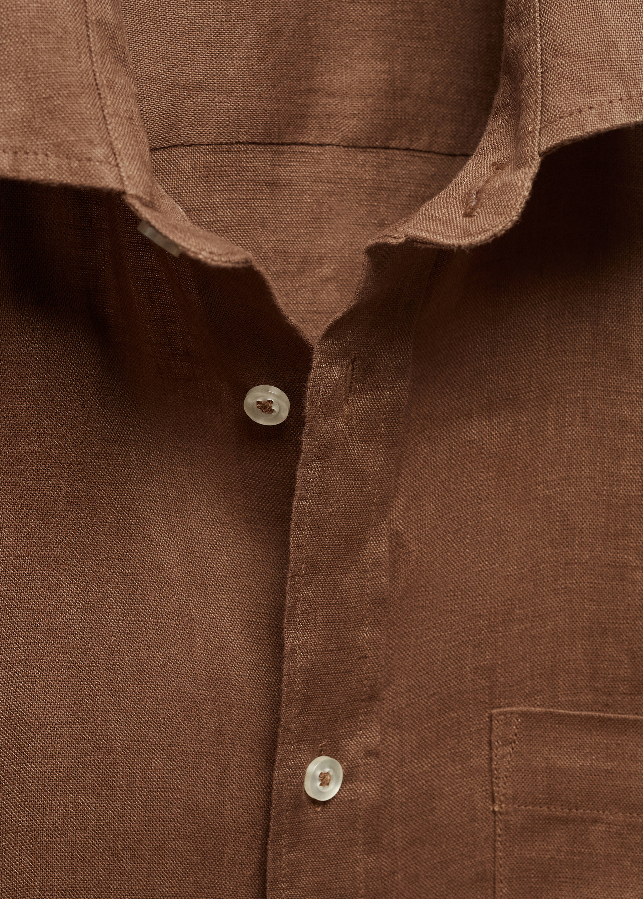 Classic fit 100% linen shirt - Details of the article 8