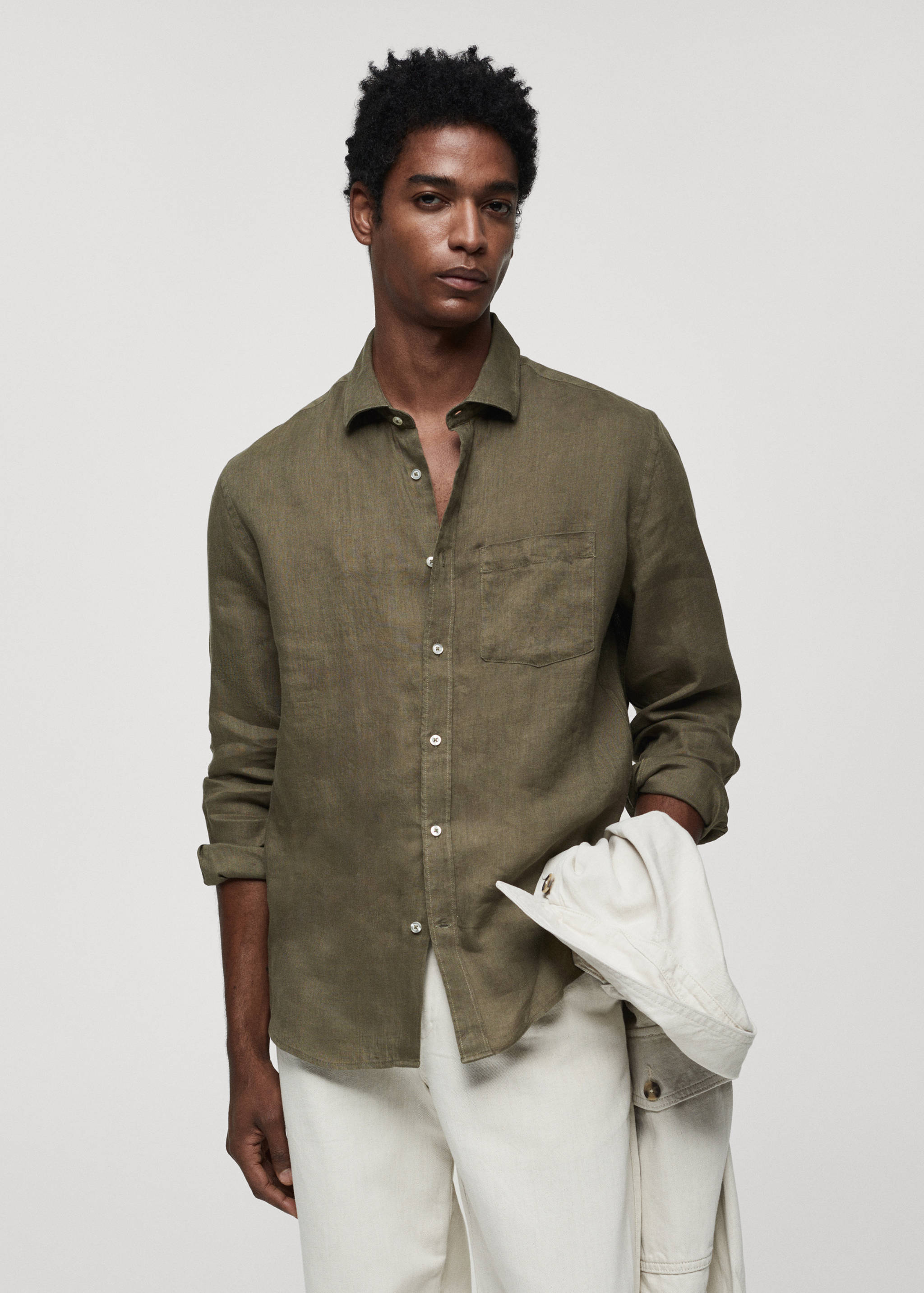 Classic fit 100% linen shirt - Medium plane