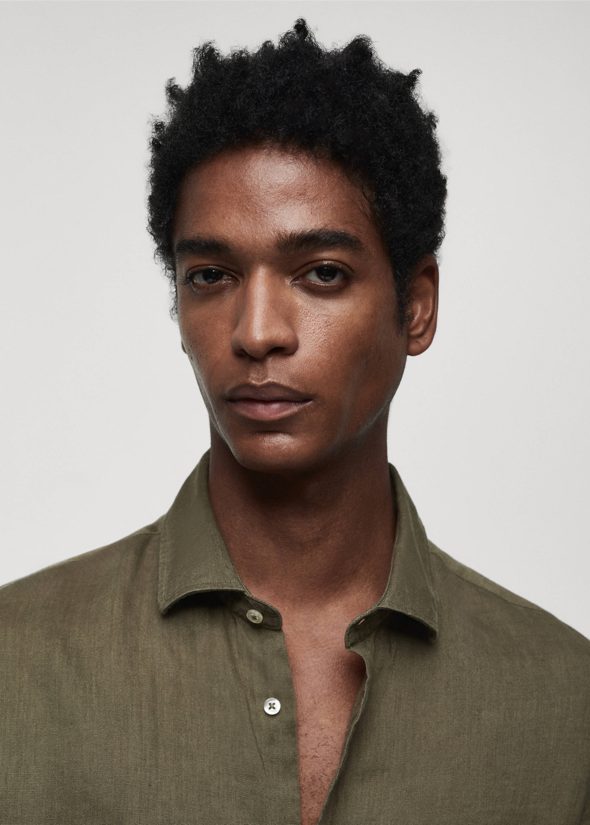 Classic fit 100% linen shirt - Details of the article 1