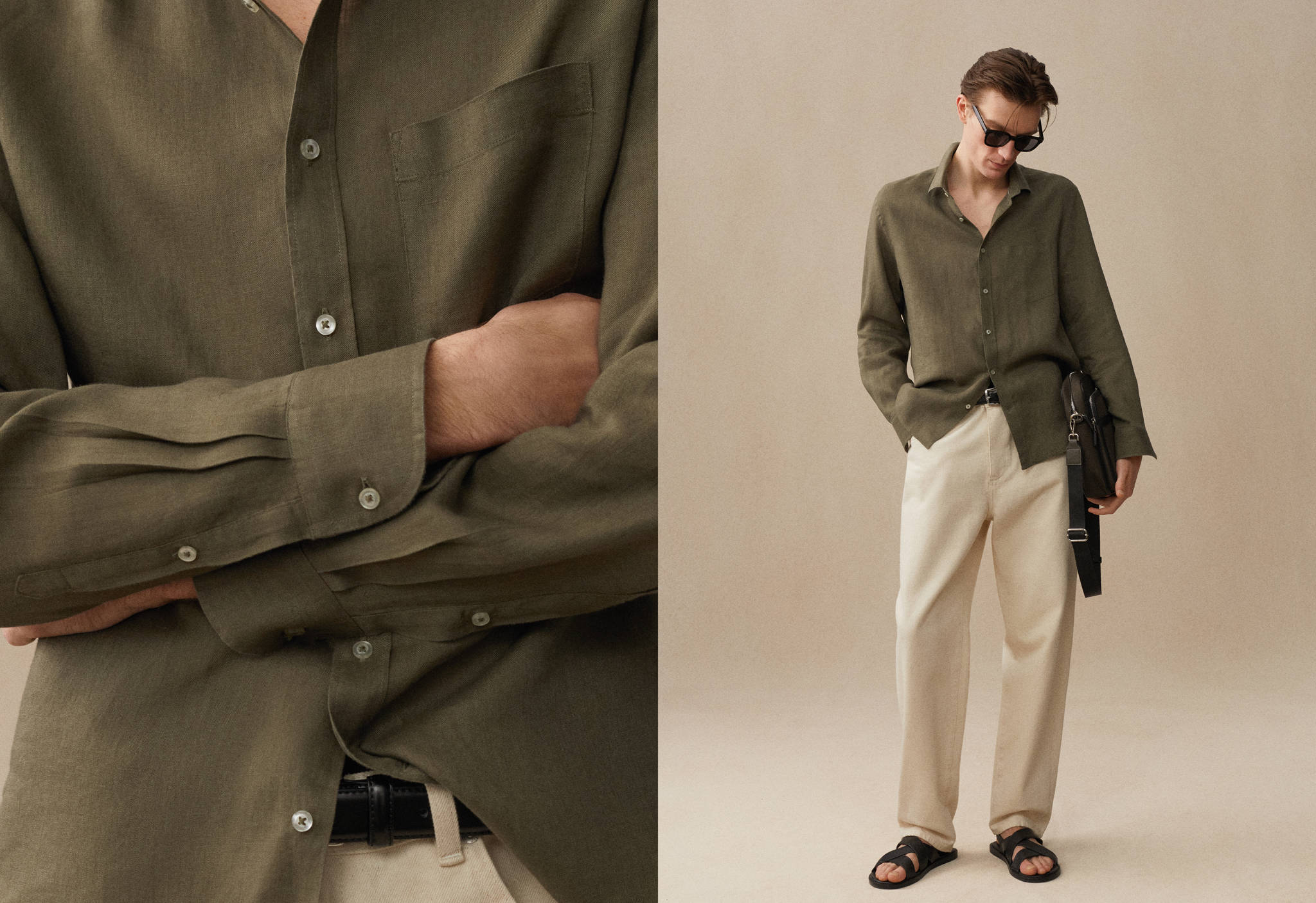 Košile classic fit 100% len - Panoramatický náhled