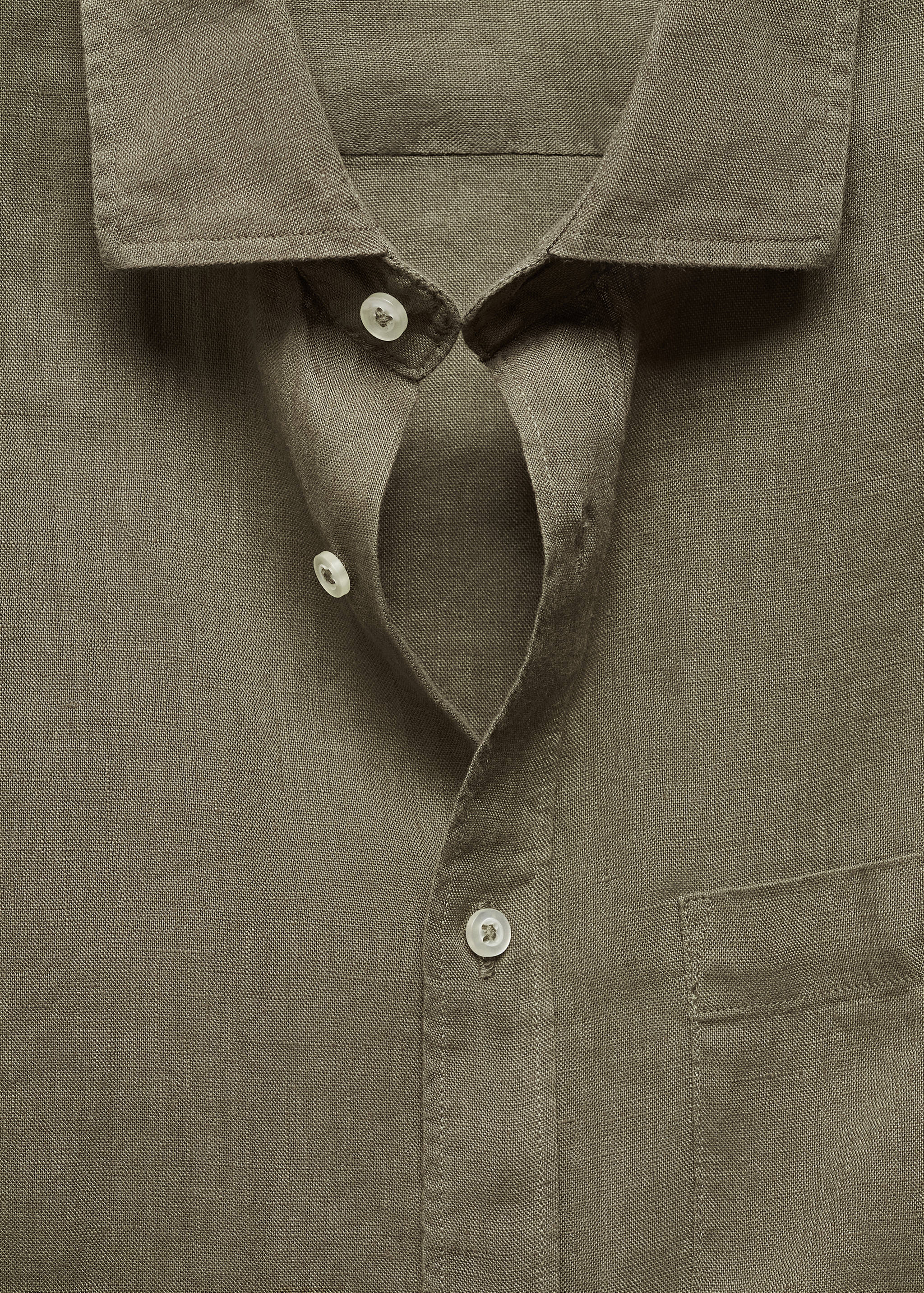 Classic fit 100% linen shirt - Details of the article 8