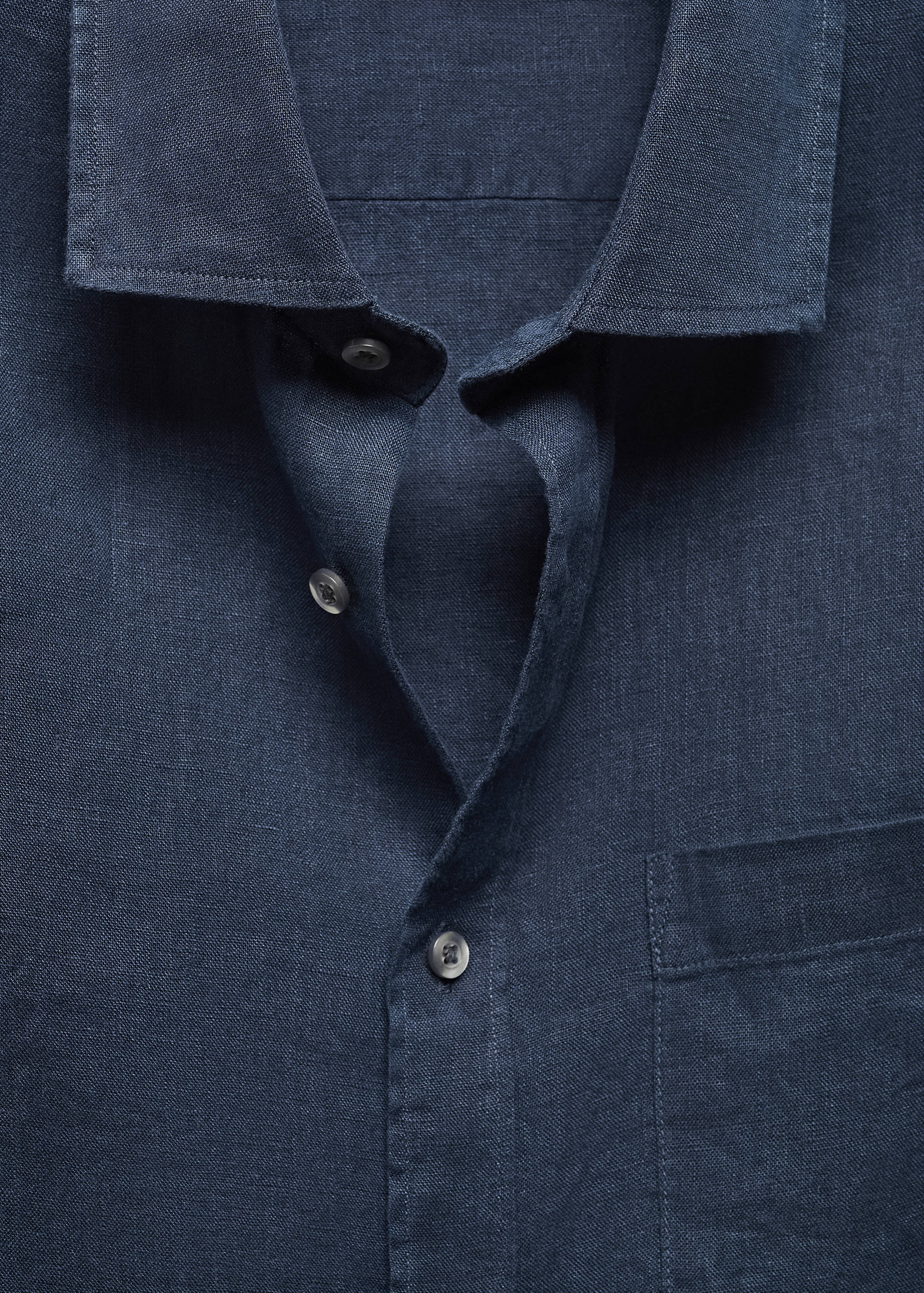 Classic fit 100% linen shirt - Details of the article 8