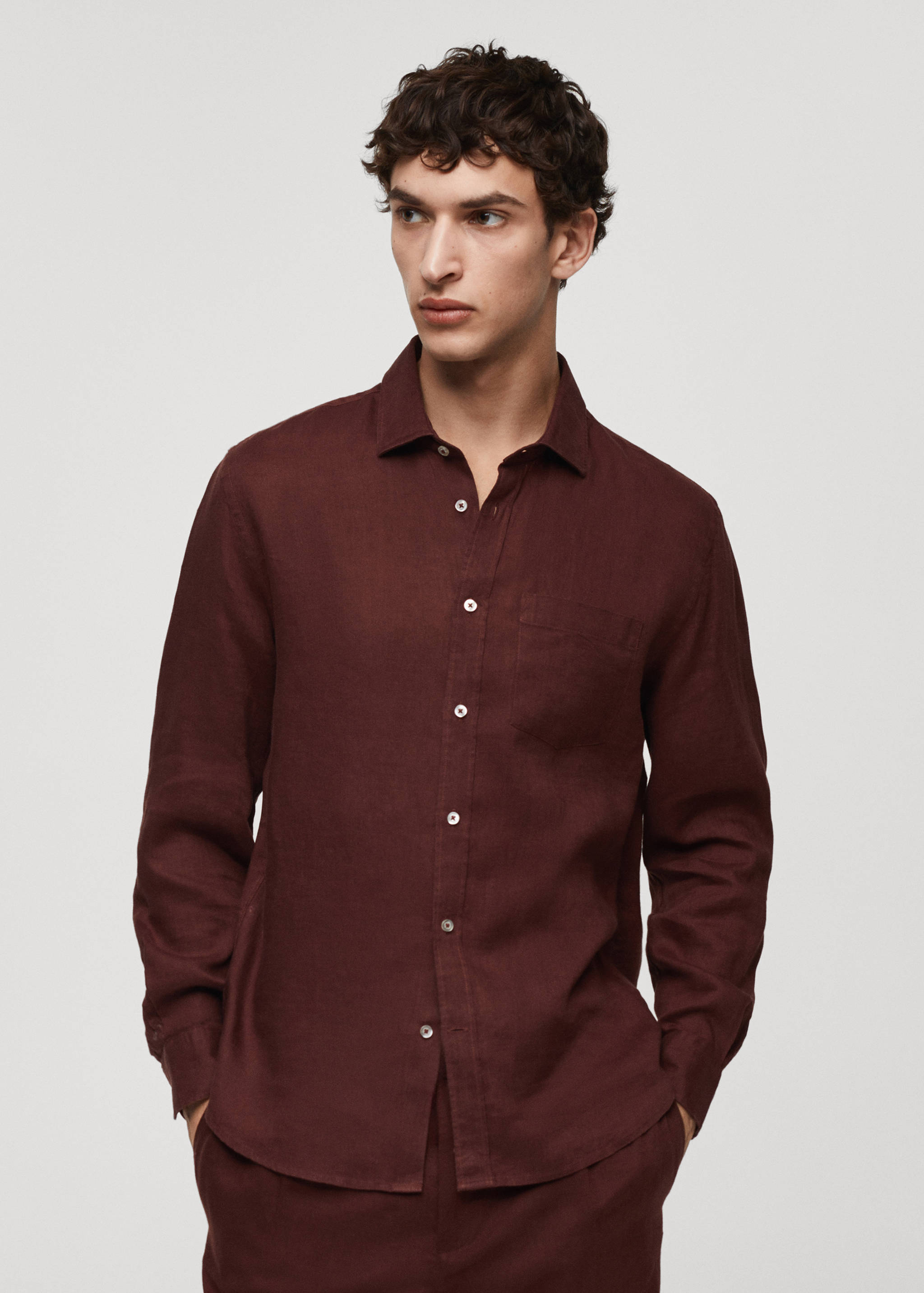 Classic fit 100% linen shirt - Medium plane