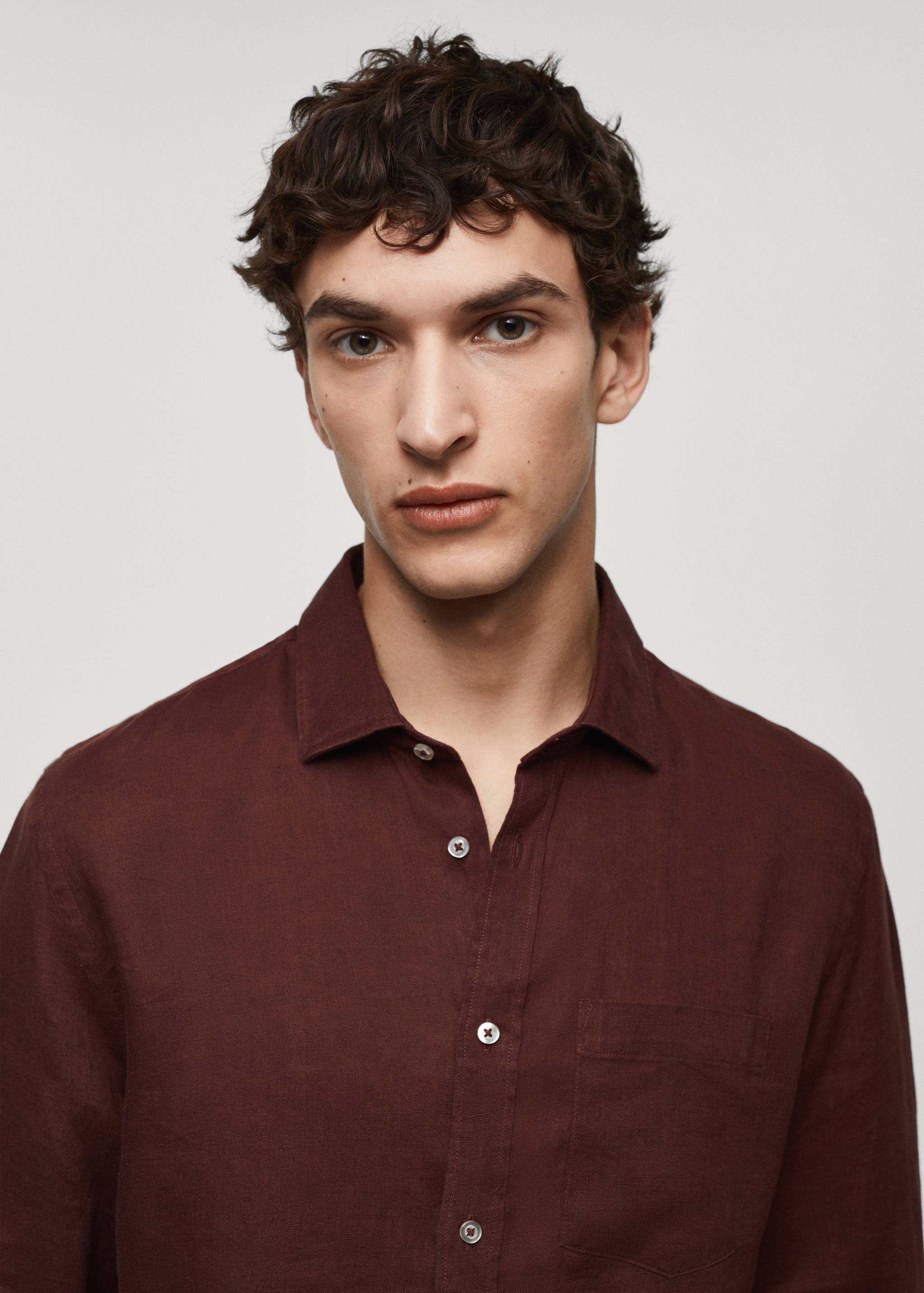 Classic fit 100% linen shirt - Details of the article 1