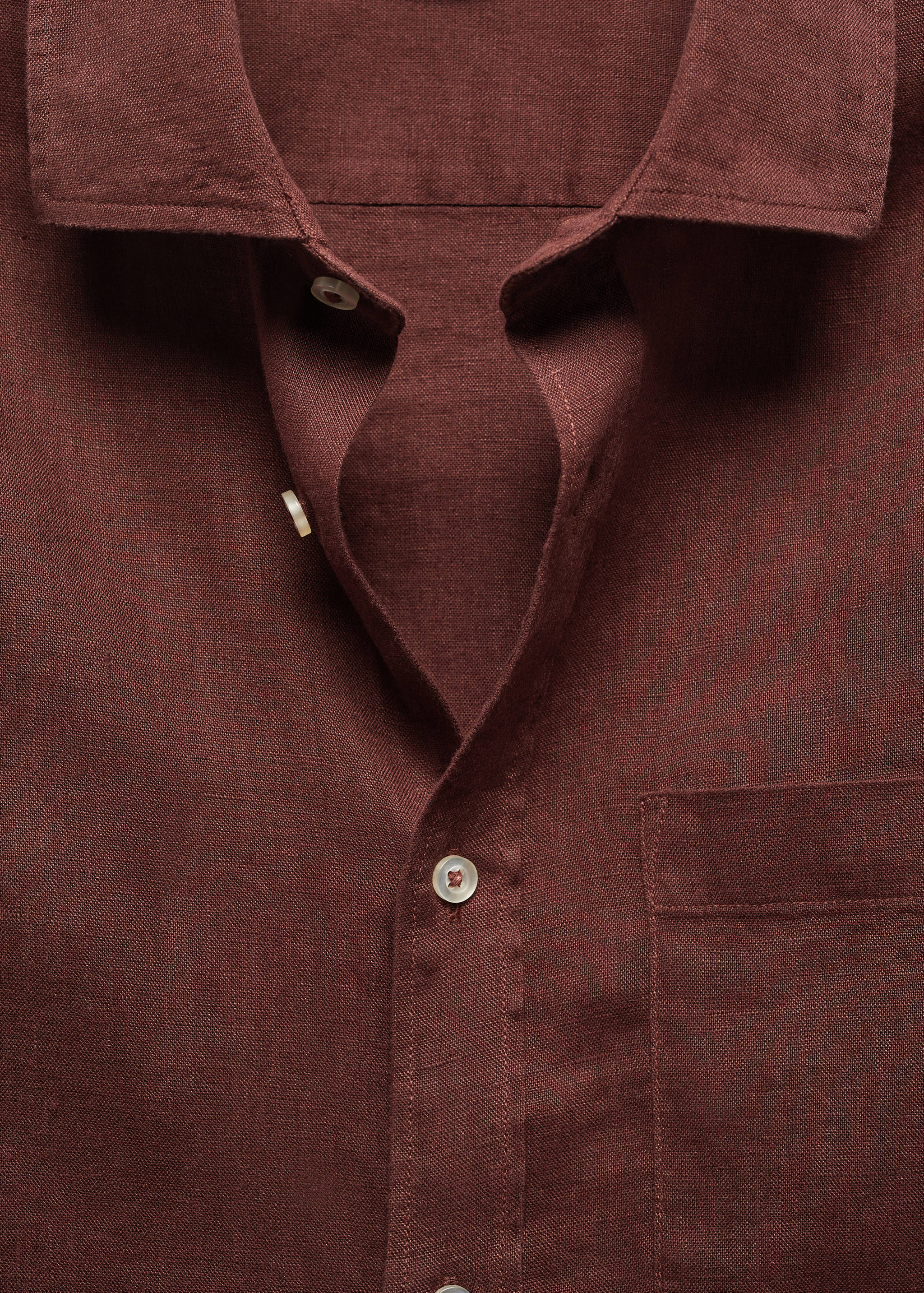 Classic fit 100% linen shirt - Details of the article 8