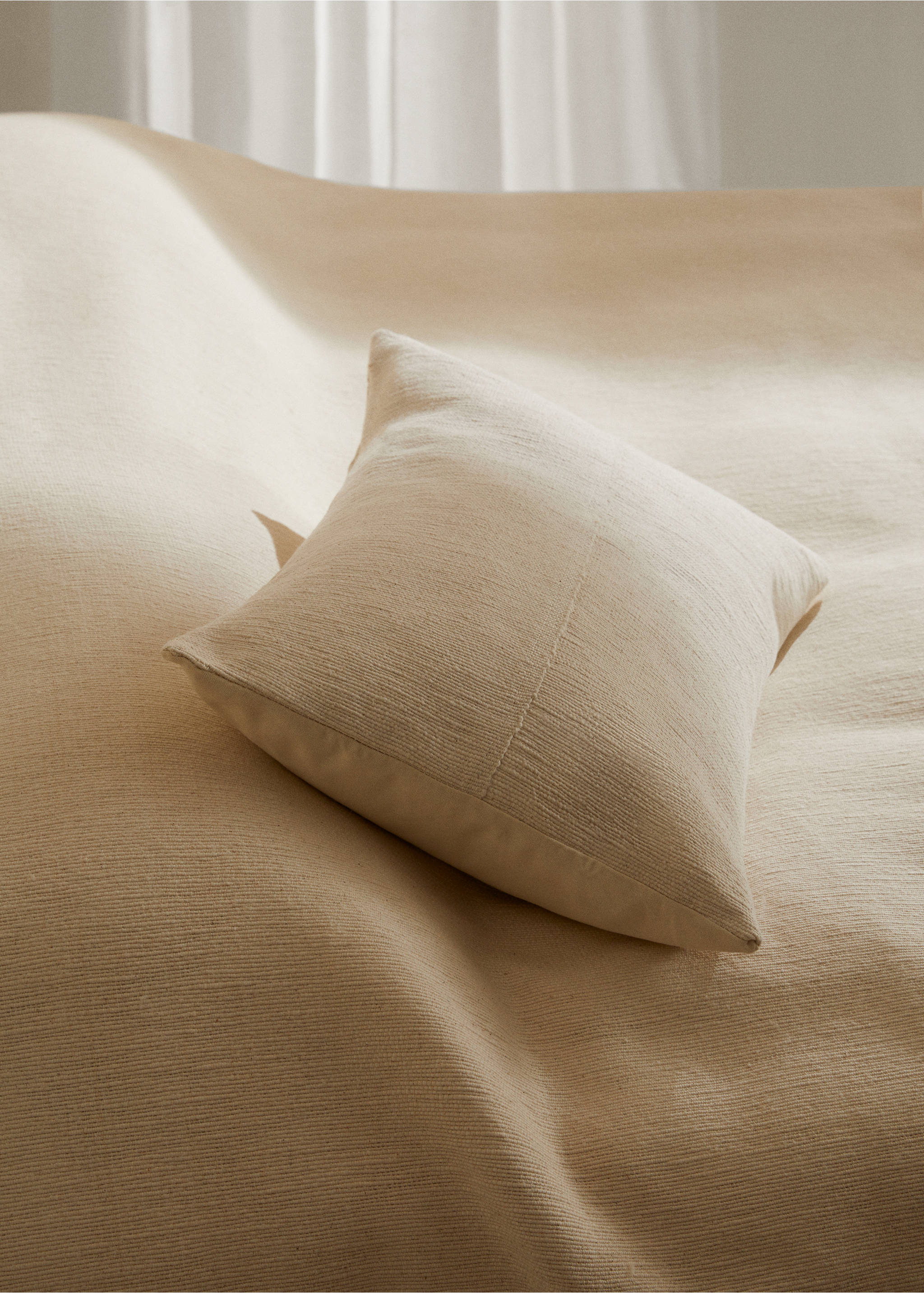 Jute cotton cushion cover 40x60cm - General plane, Beige. Ref: 67046009-00.
