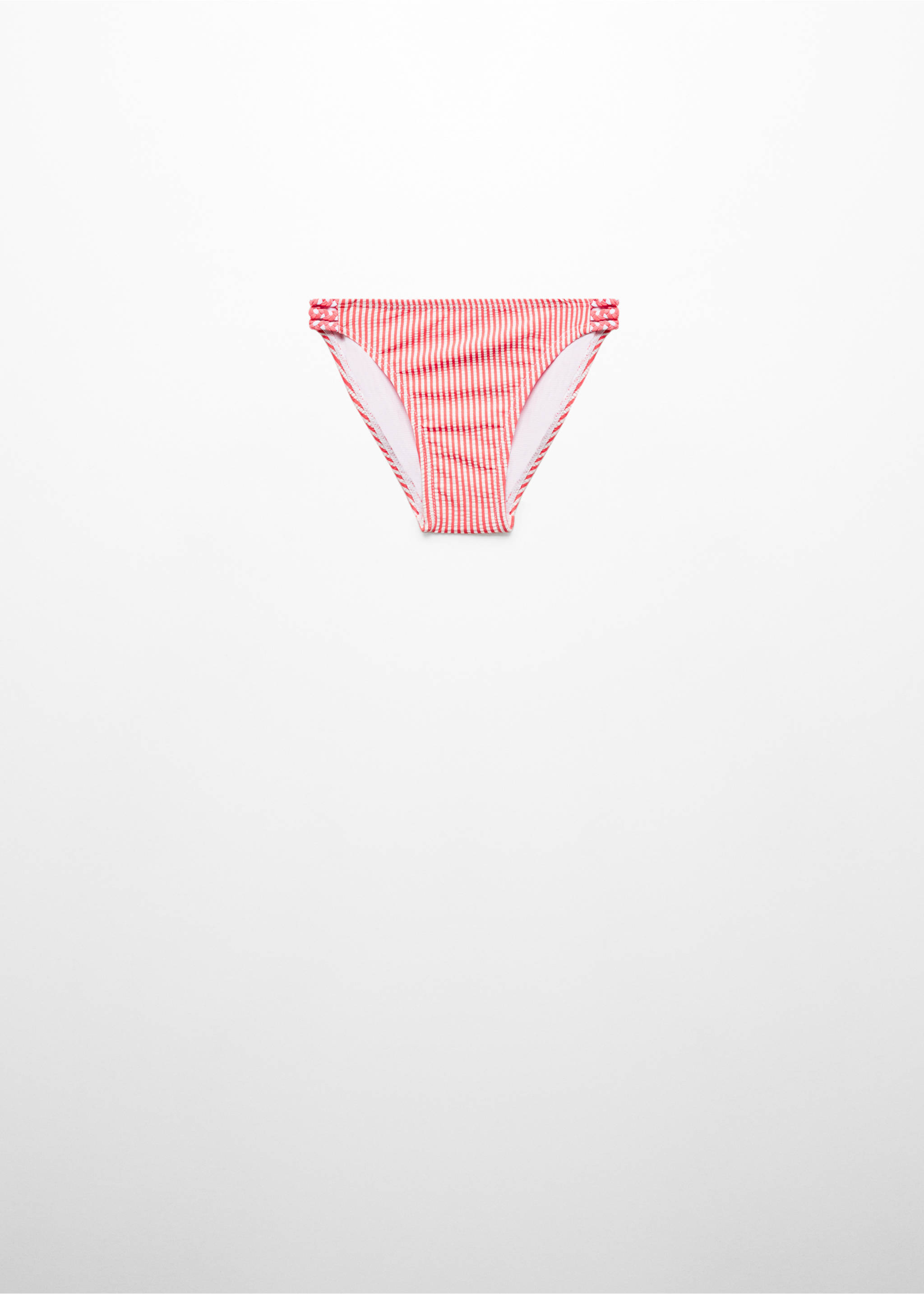 Striped bikini bottom - Article without model, Coral Red. Ref: 67046014-00.
