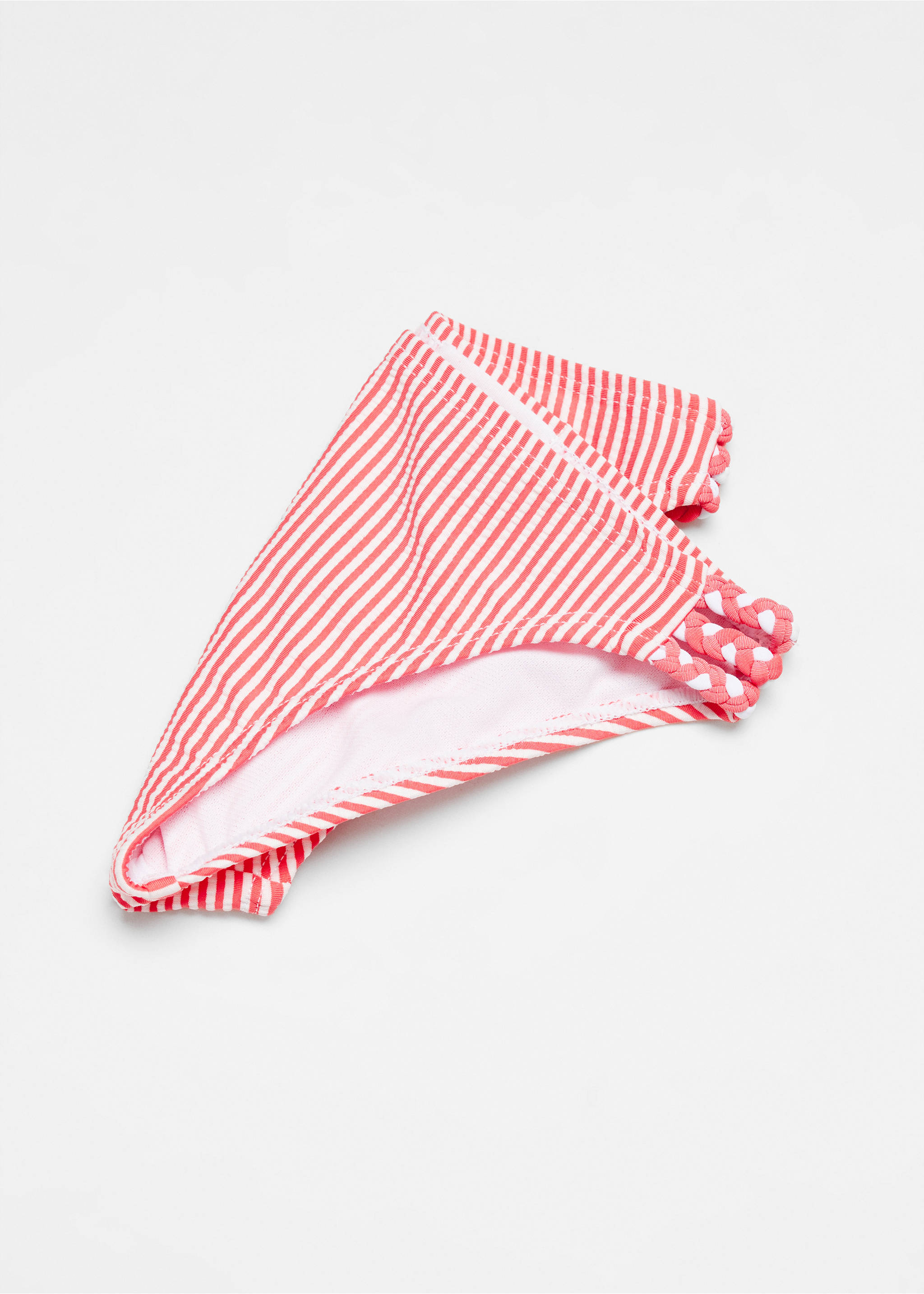Striped bikini bottom - Details of the article 0, Coral Red. Ref: 67046014-00.