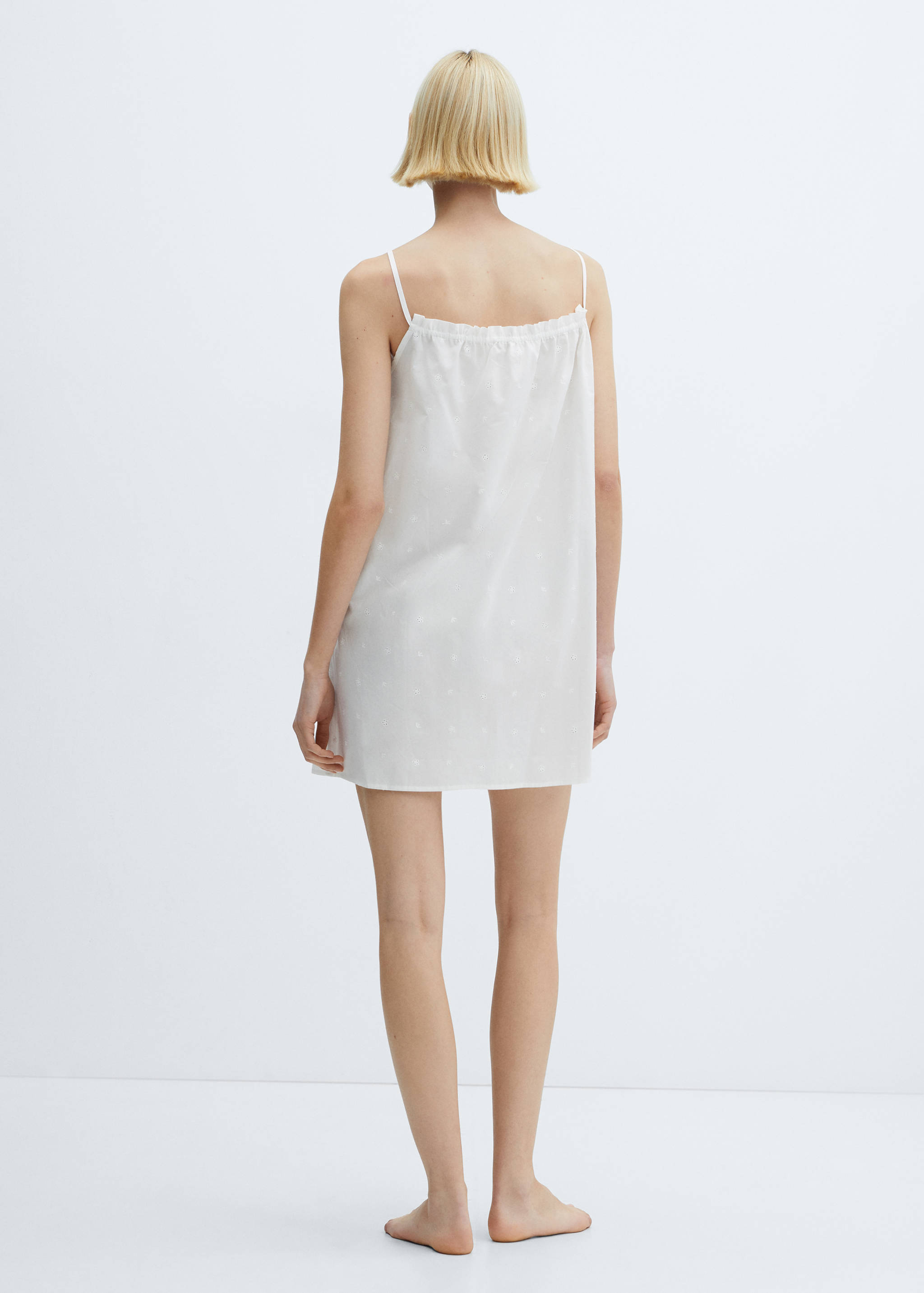 Baumwoll-Nachthemd mit Lochdetails - Rückseite des Artikels