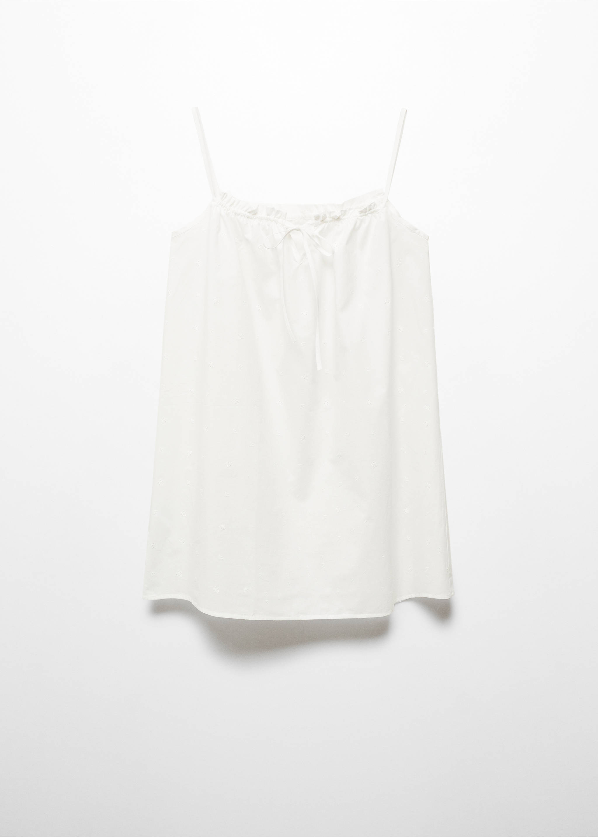 Baumwoll-Nachthemd mit Lochdetails - Artikel ohne Model, Weiß. Ref: 67046020-00.