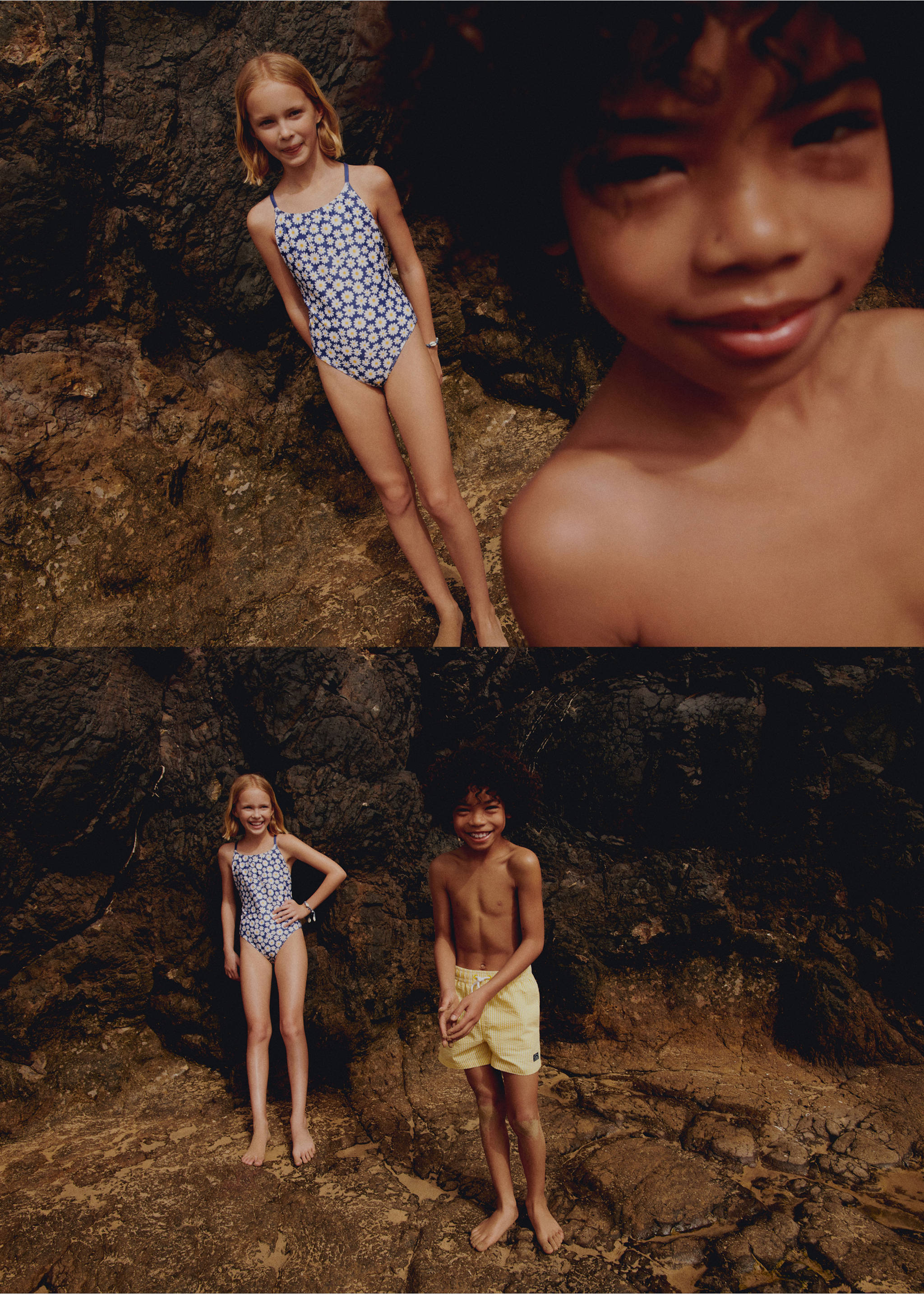 Bañador estampado margaritas - Detalle del artículo 6, Azul marino oscuro. Ref: 67046023-00.