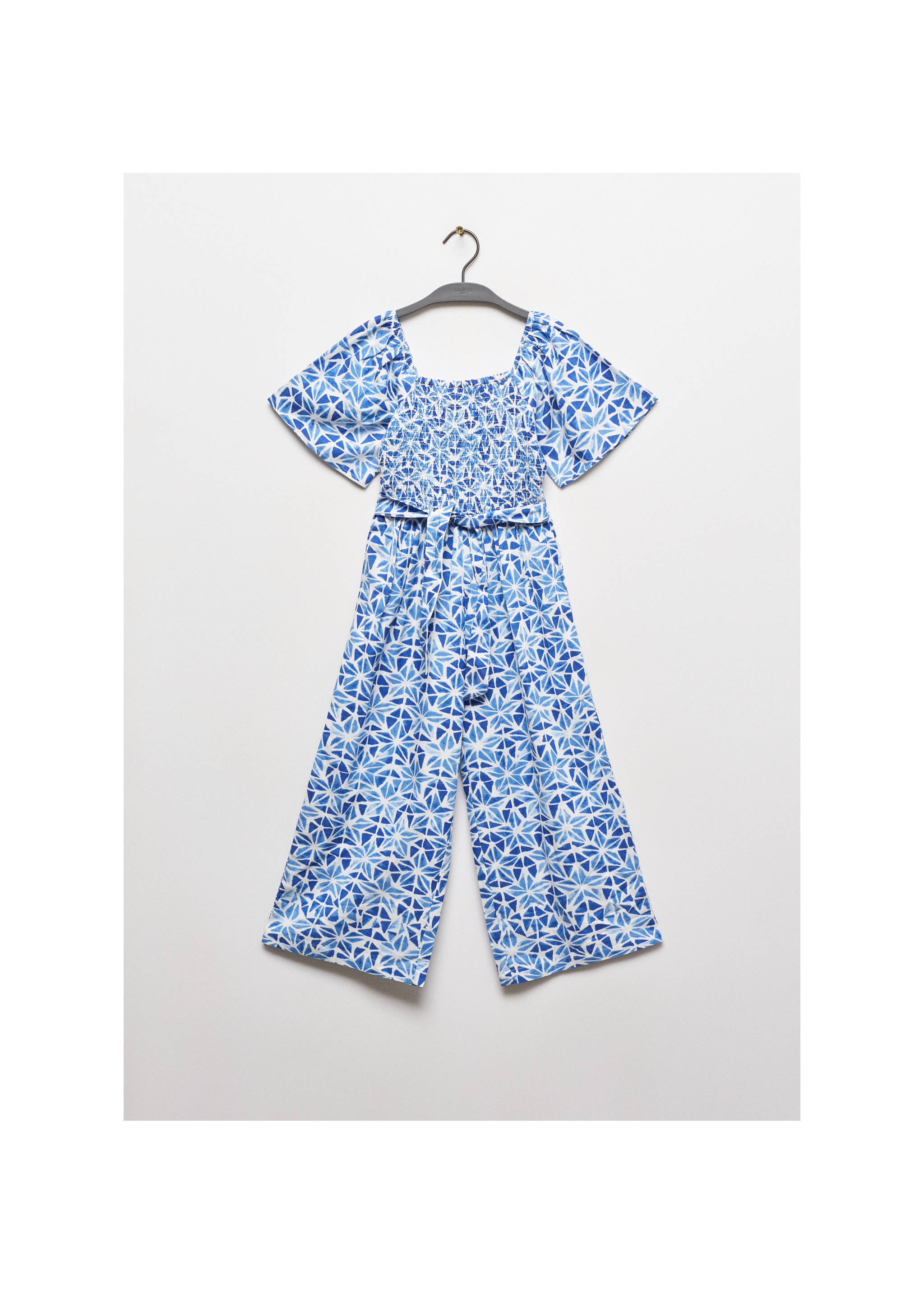 Belt printed jumpsuit - Article without model, Blue. Ref: 67046025-00.