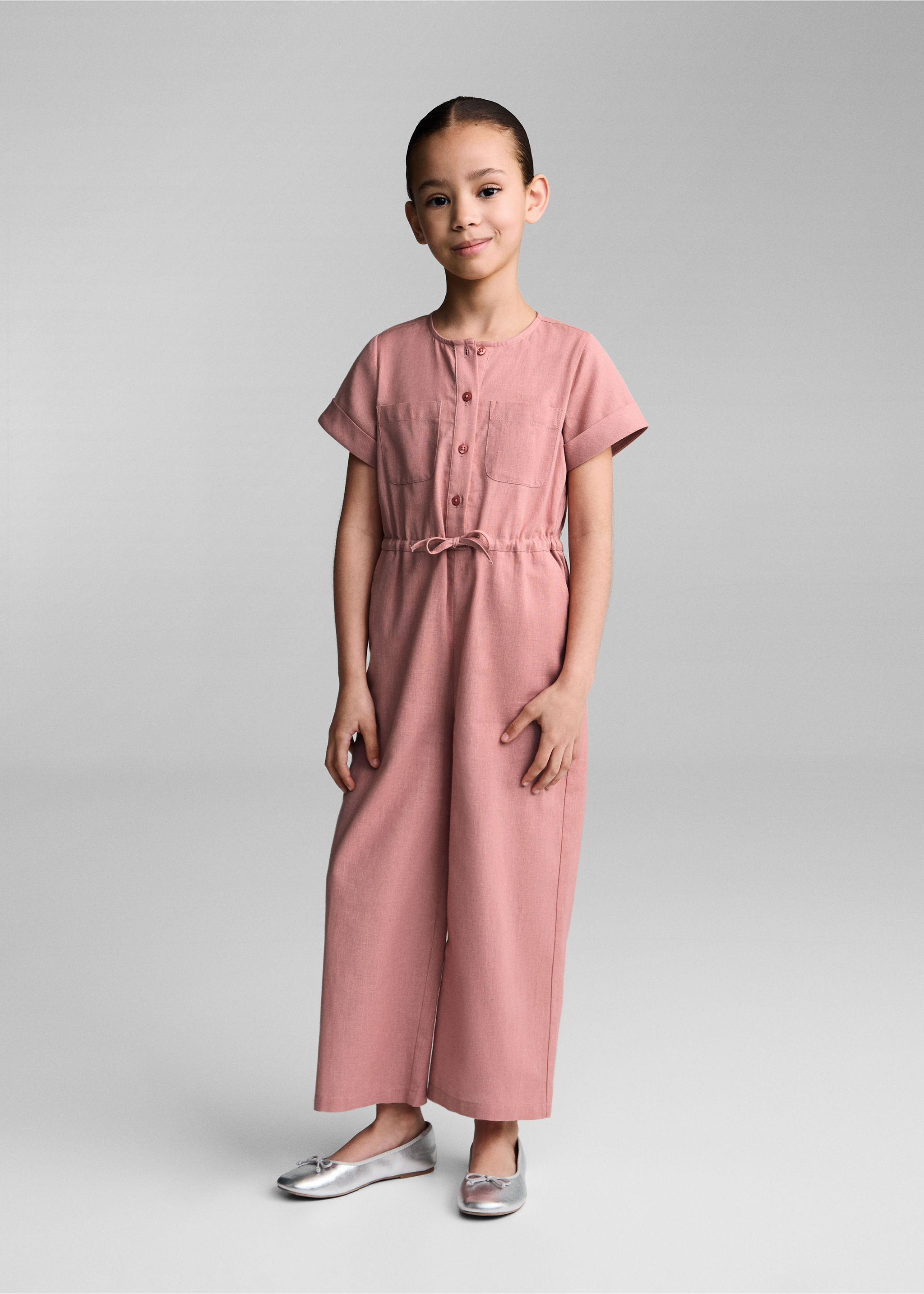 Bow linen jumpsuit - General plane