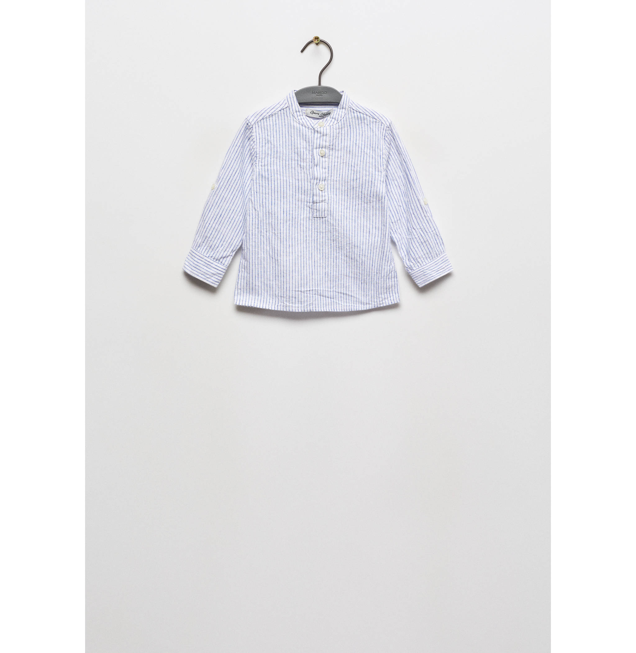 Chemise lin col mao rayures - Article sans modèle