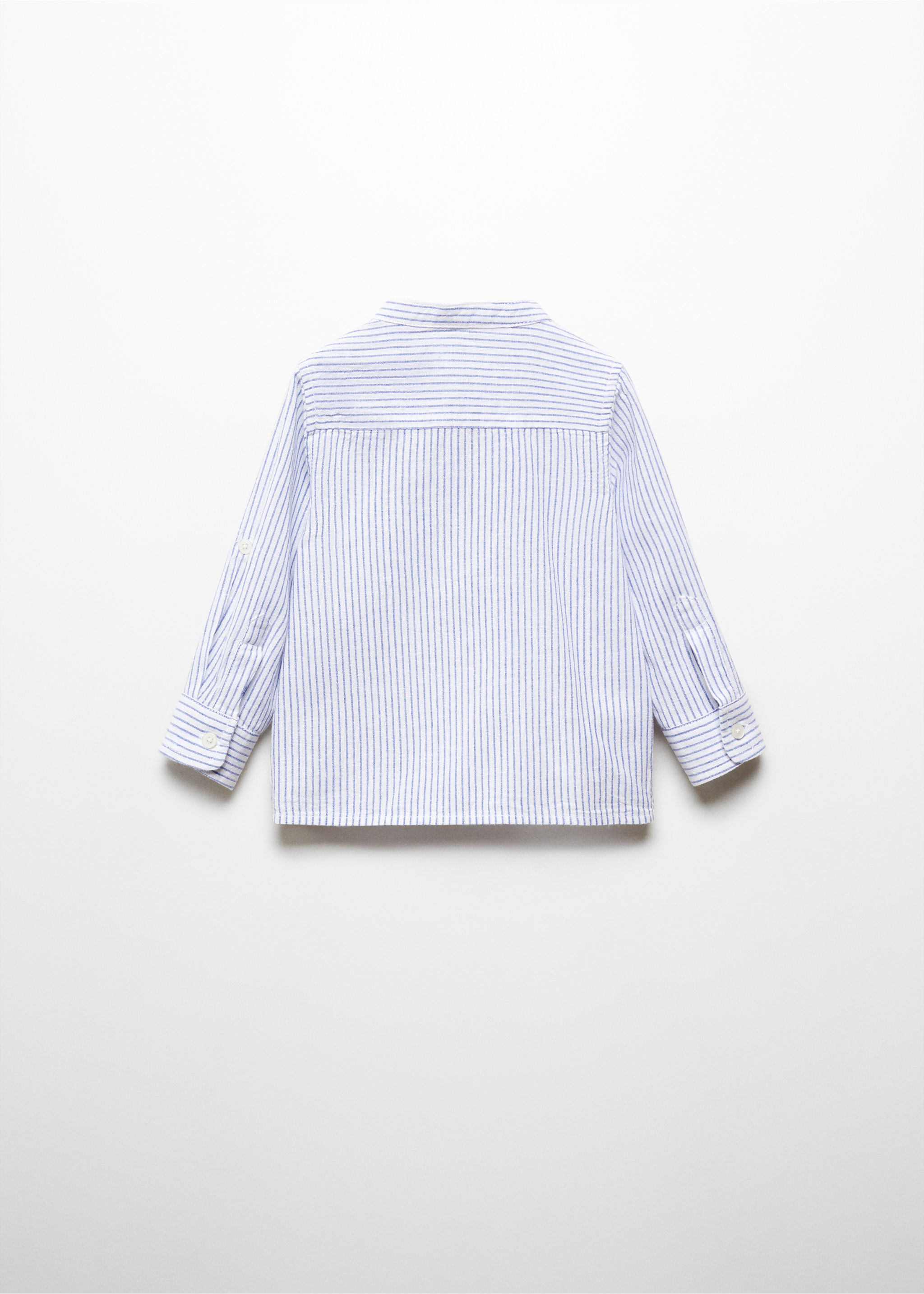 Striped mandarin-collar linen shirt - Reverse of the article