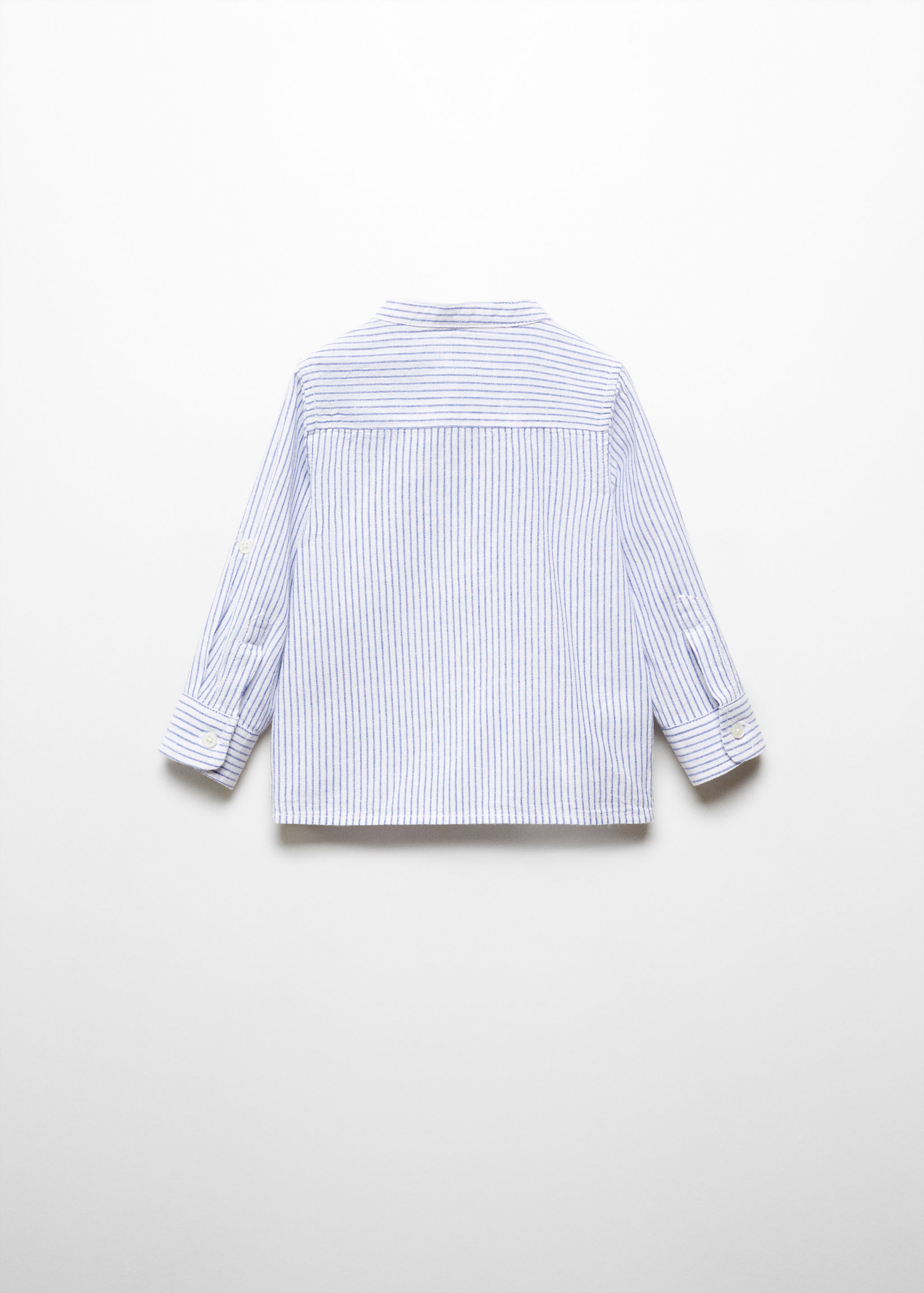 Striped mandarin-collar linen shirt - Reverse of the article